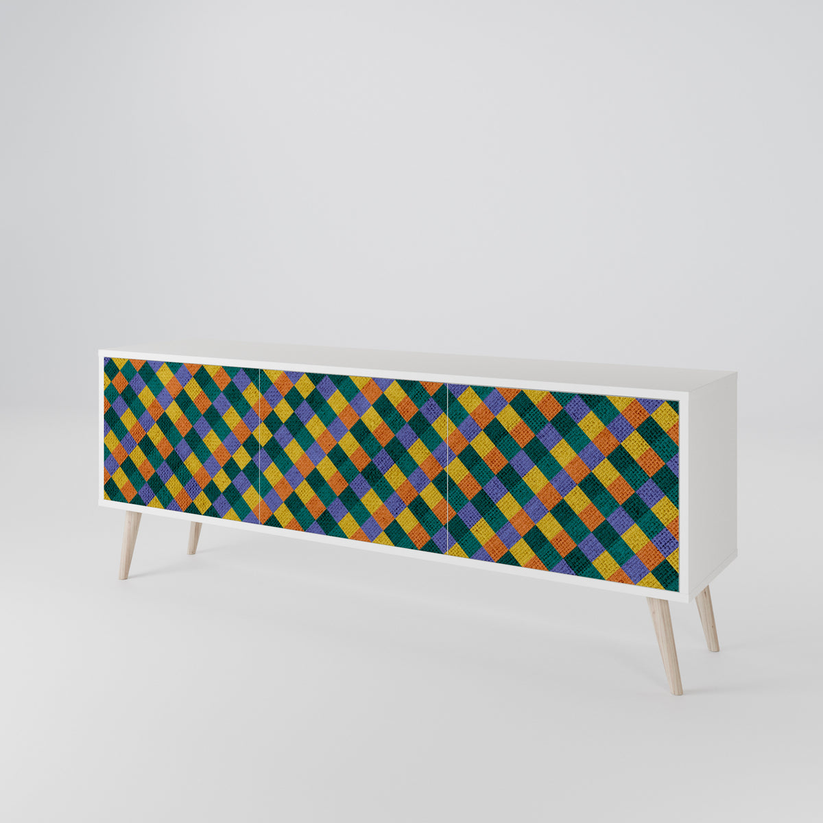 PAINTED SQUARES MIX Έπιπλο τηλεόρασης 3-θυρών