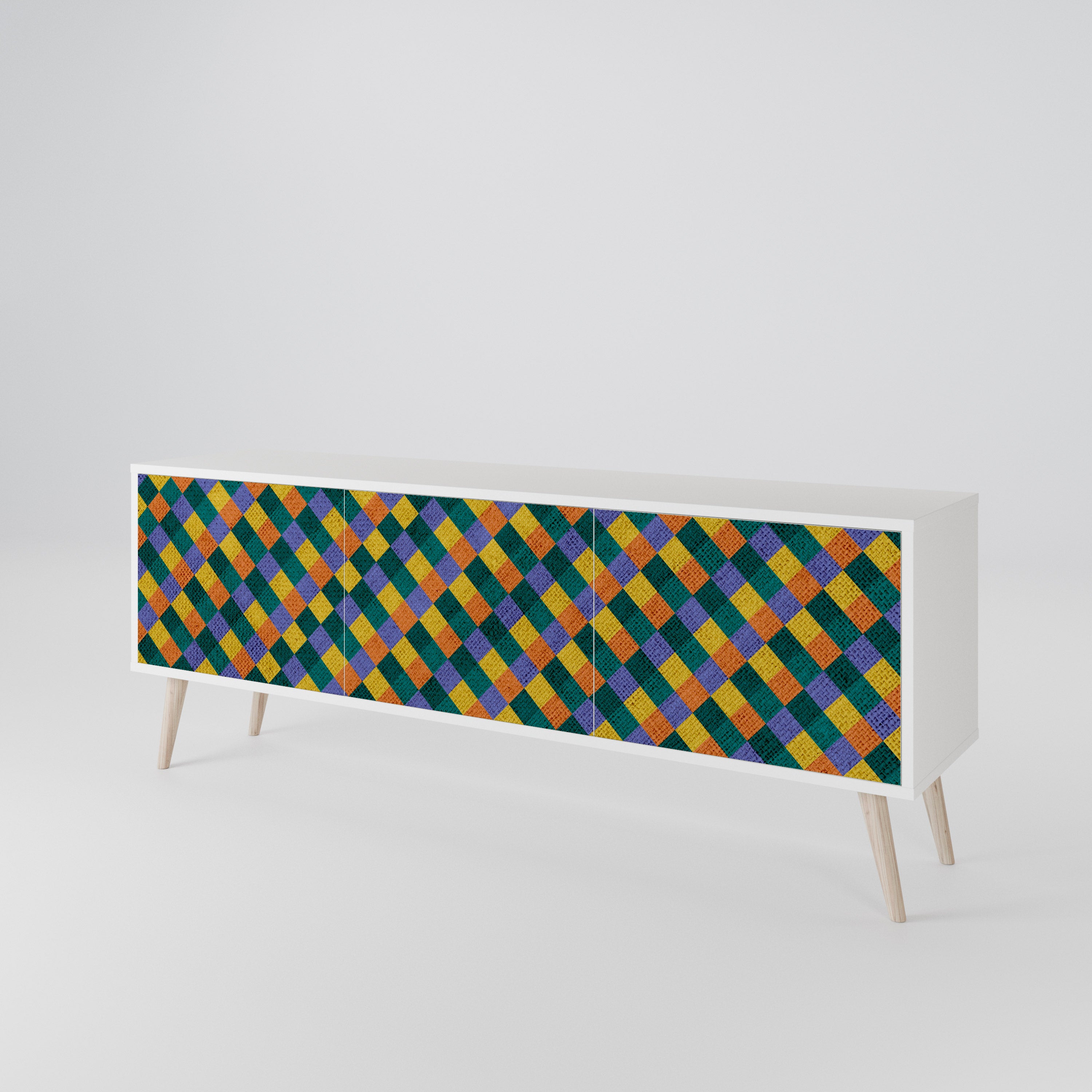 PAINTED SQUARES MIX Έπιπλο τηλεόρασης 3-θυρών