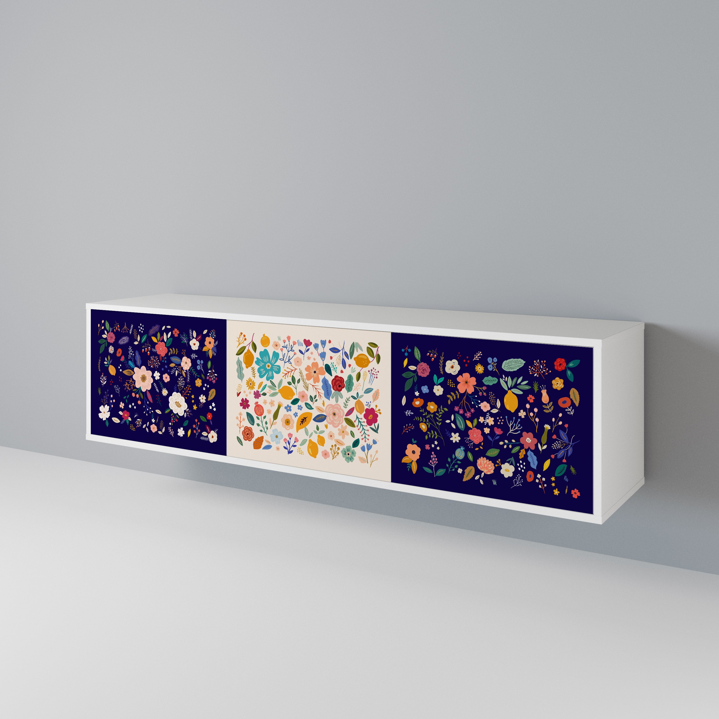 FLORAL COMBINATION Έπιπλο τηλεόρασης 3-θυρών