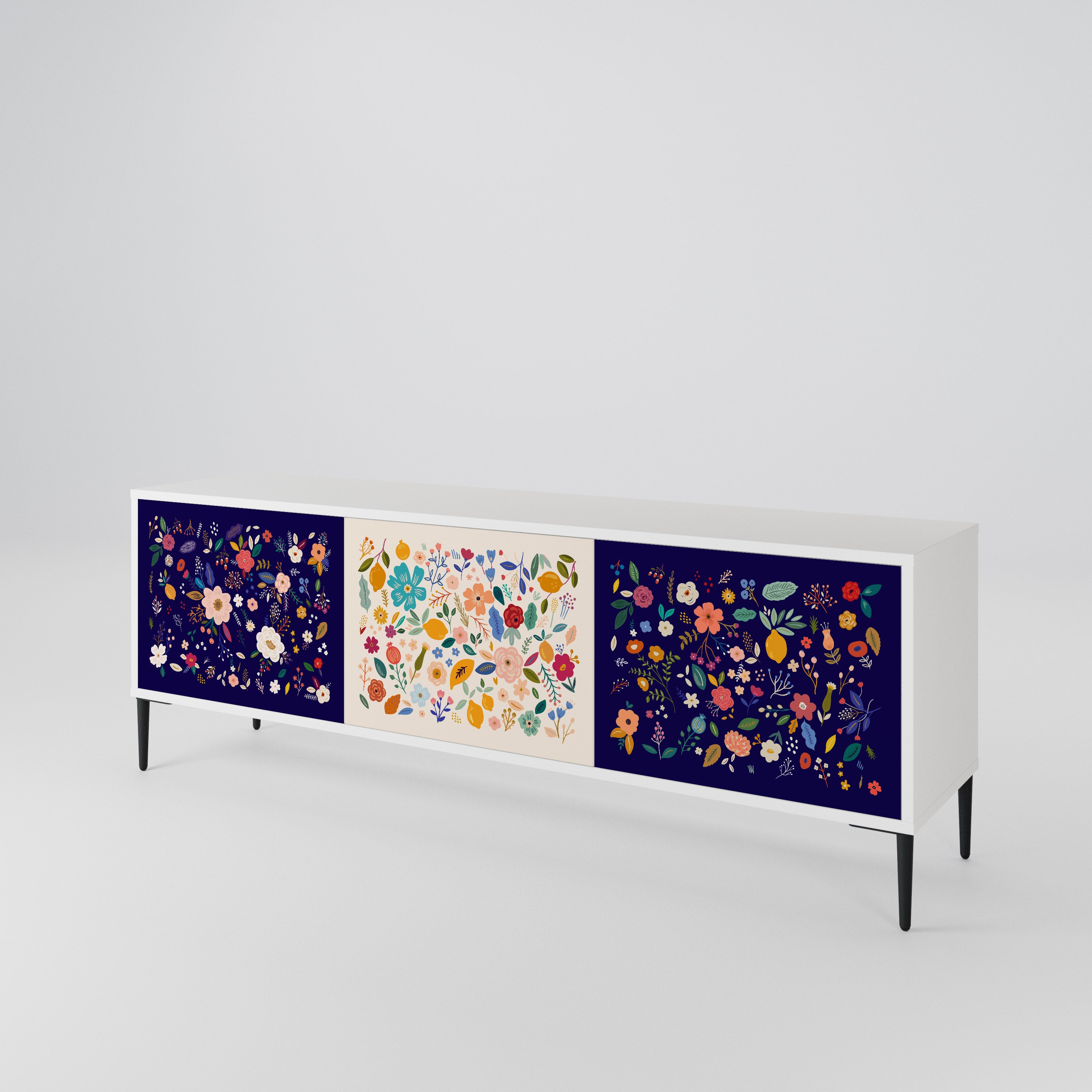 FLORAL COMBINATION Έπιπλο τηλεόρασης 3-θυρών