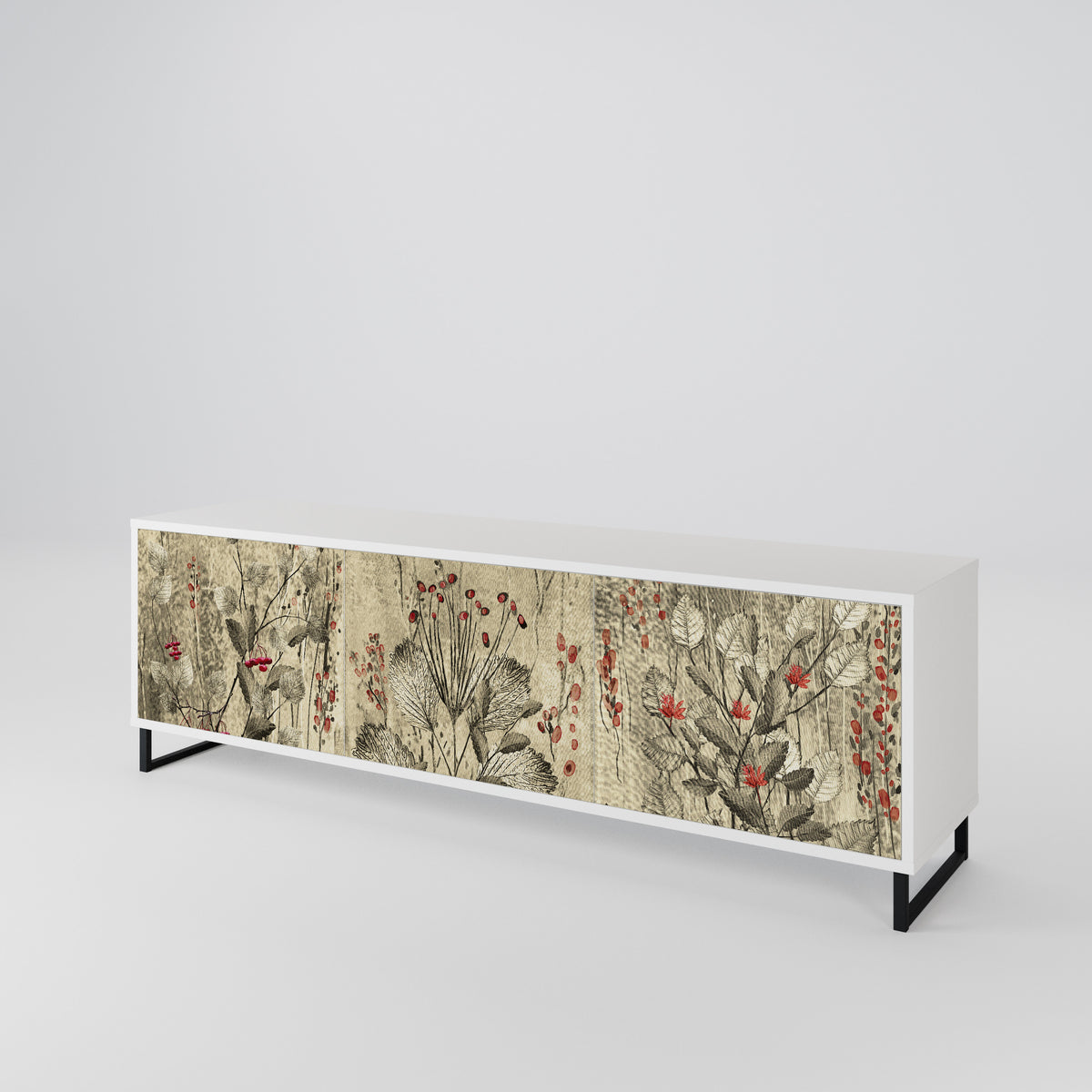HERBAL GRACE 3-Door TV Cabinet