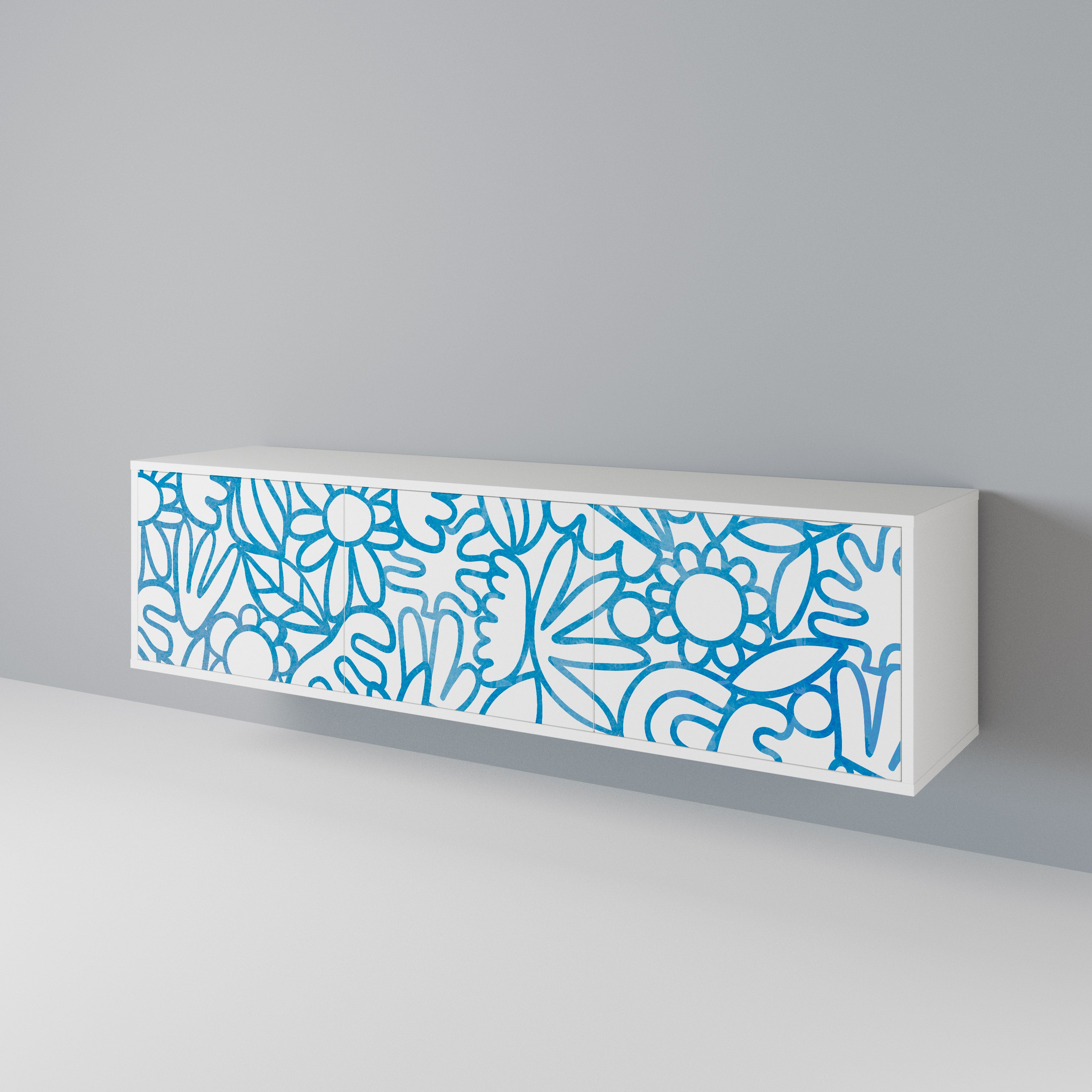 BLOOMY MORNING 3-Door TV Cabinet
