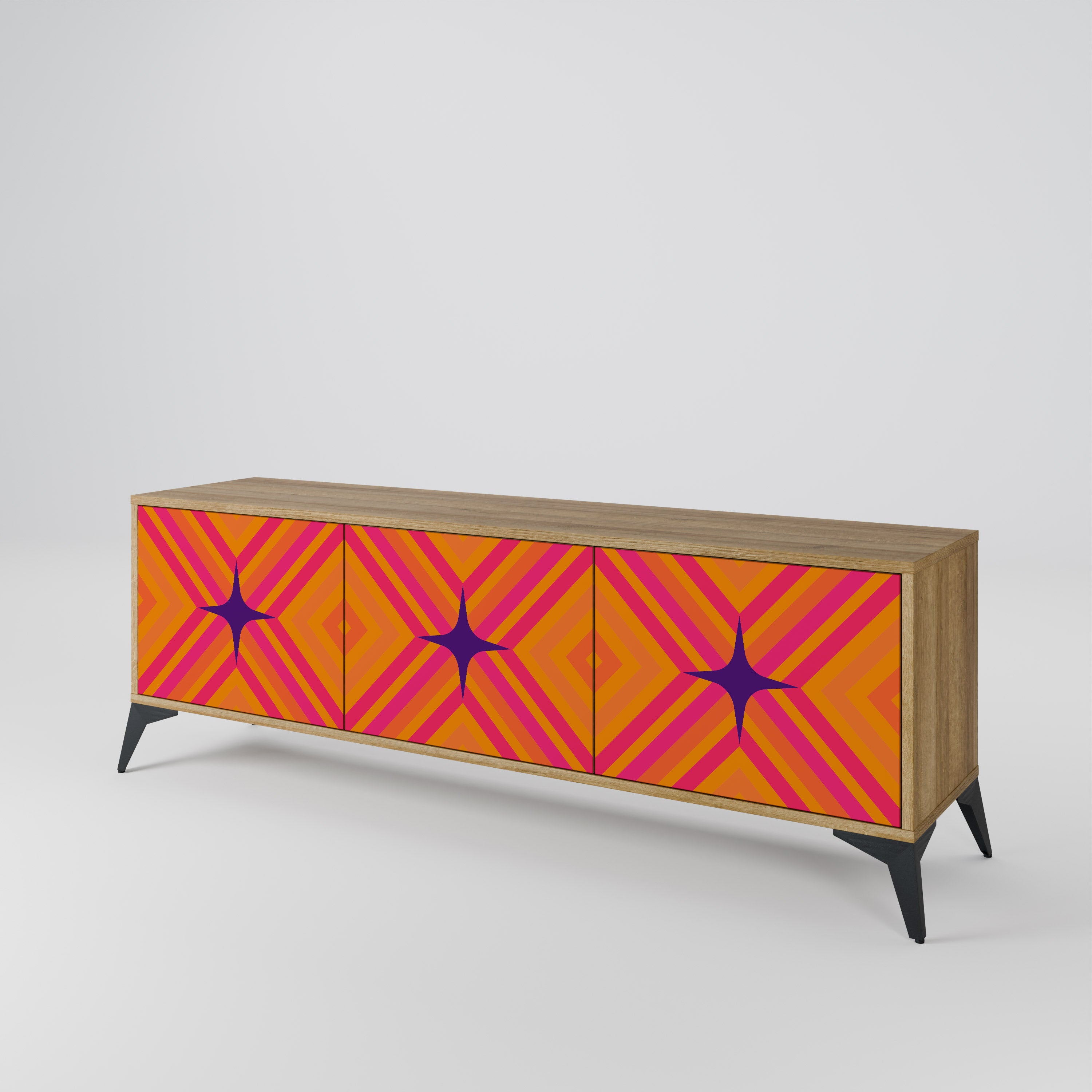 GEOMETRIC BRILLIANCE 3-Door TV Cabinet