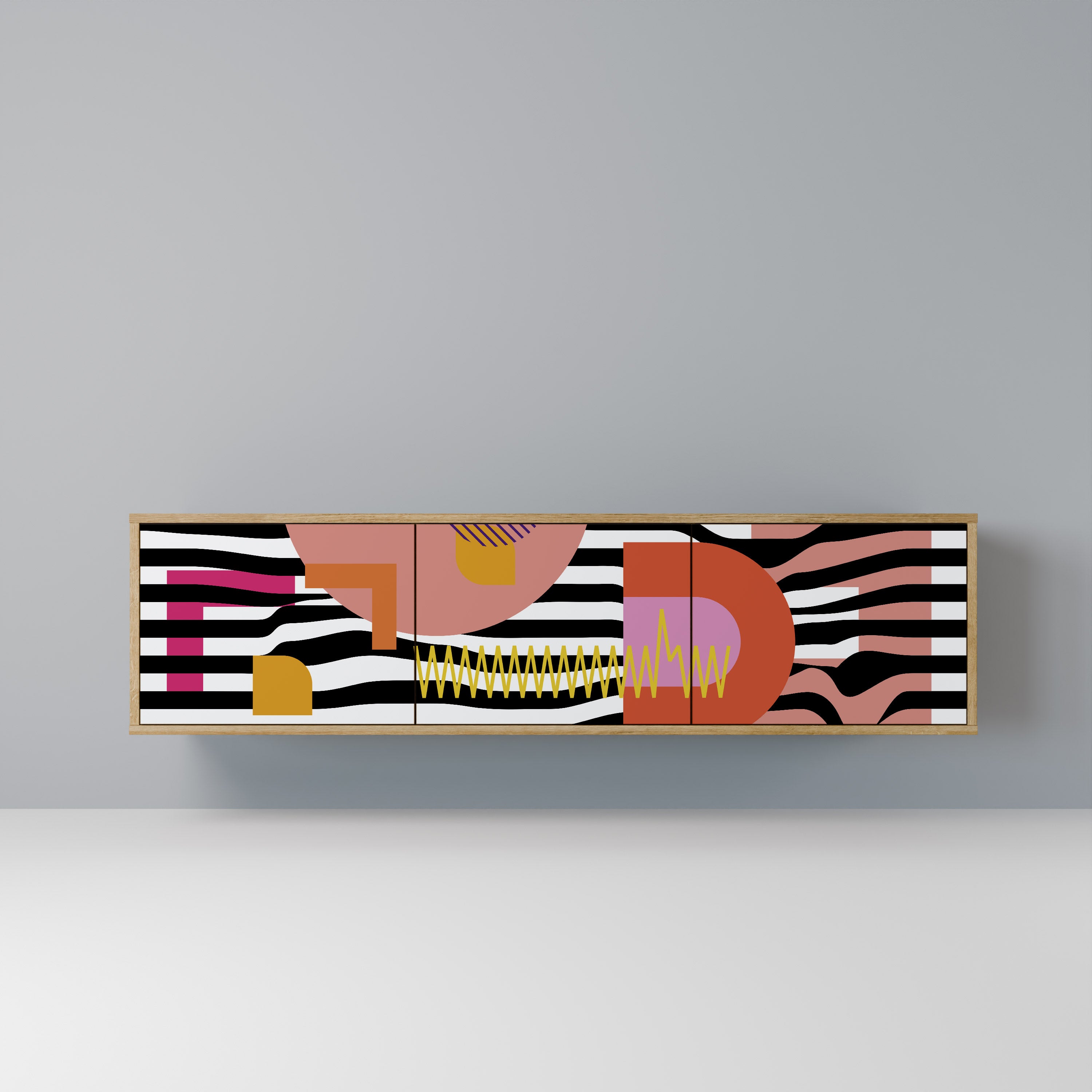 CHROMATIC ABSTRACT Τρίθυρη βάση τηλεόρασης σε όψη δρυός