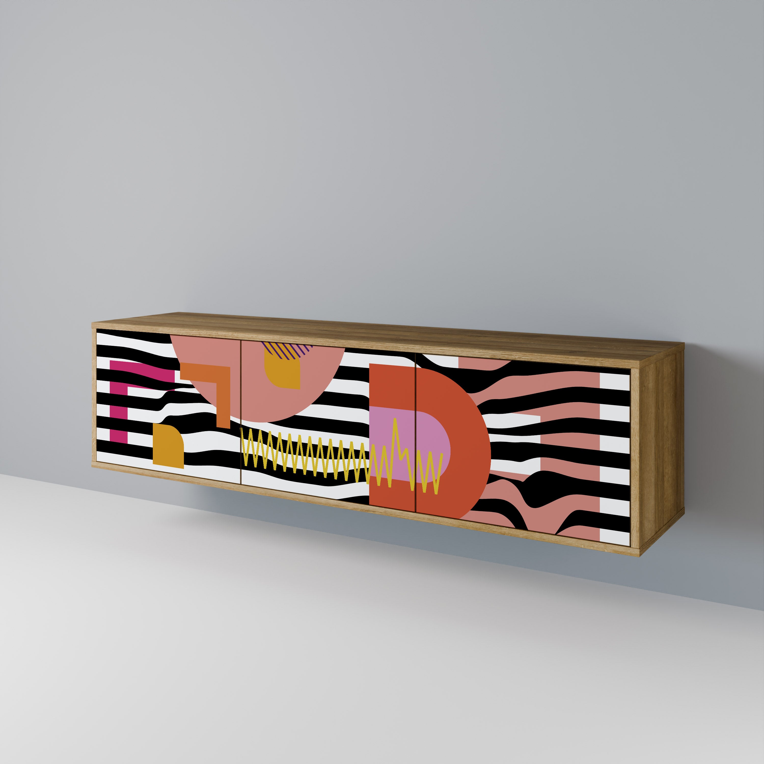CHROMATIC ABSTRACT Τρίθυρη βάση τηλεόρασης σε όψη δρυός