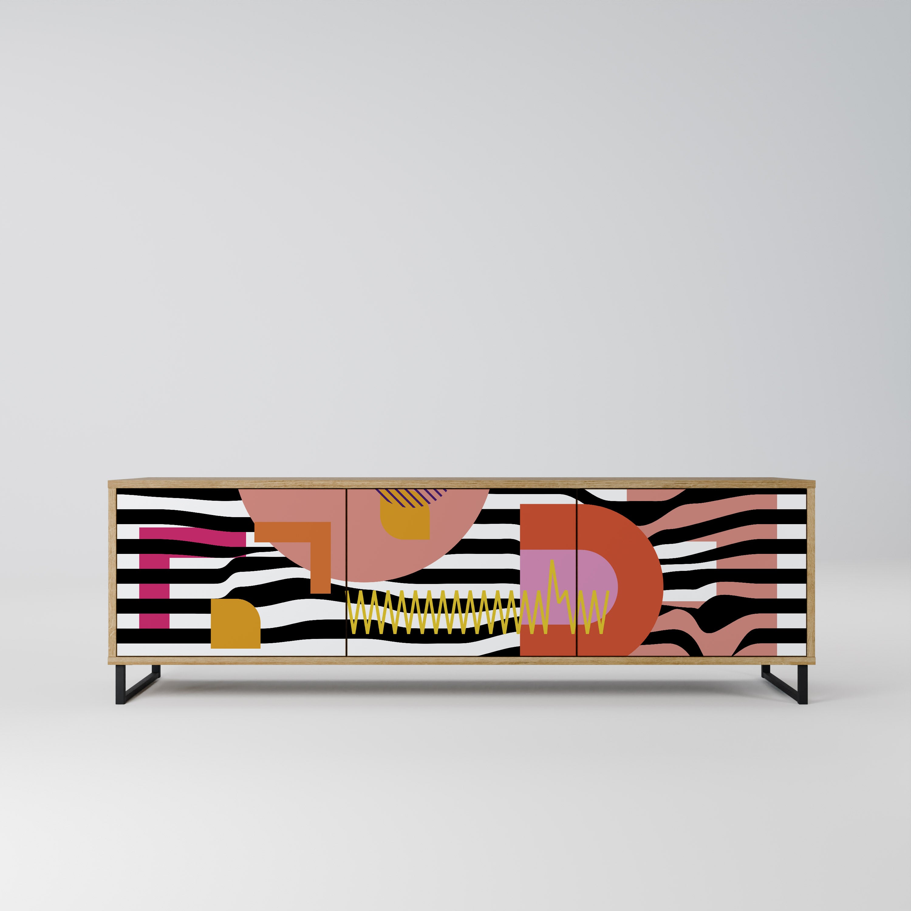 CHROMATIC ABSTRACT Τρίθυρη βάση τηλεόρασης σε όψη δρυός