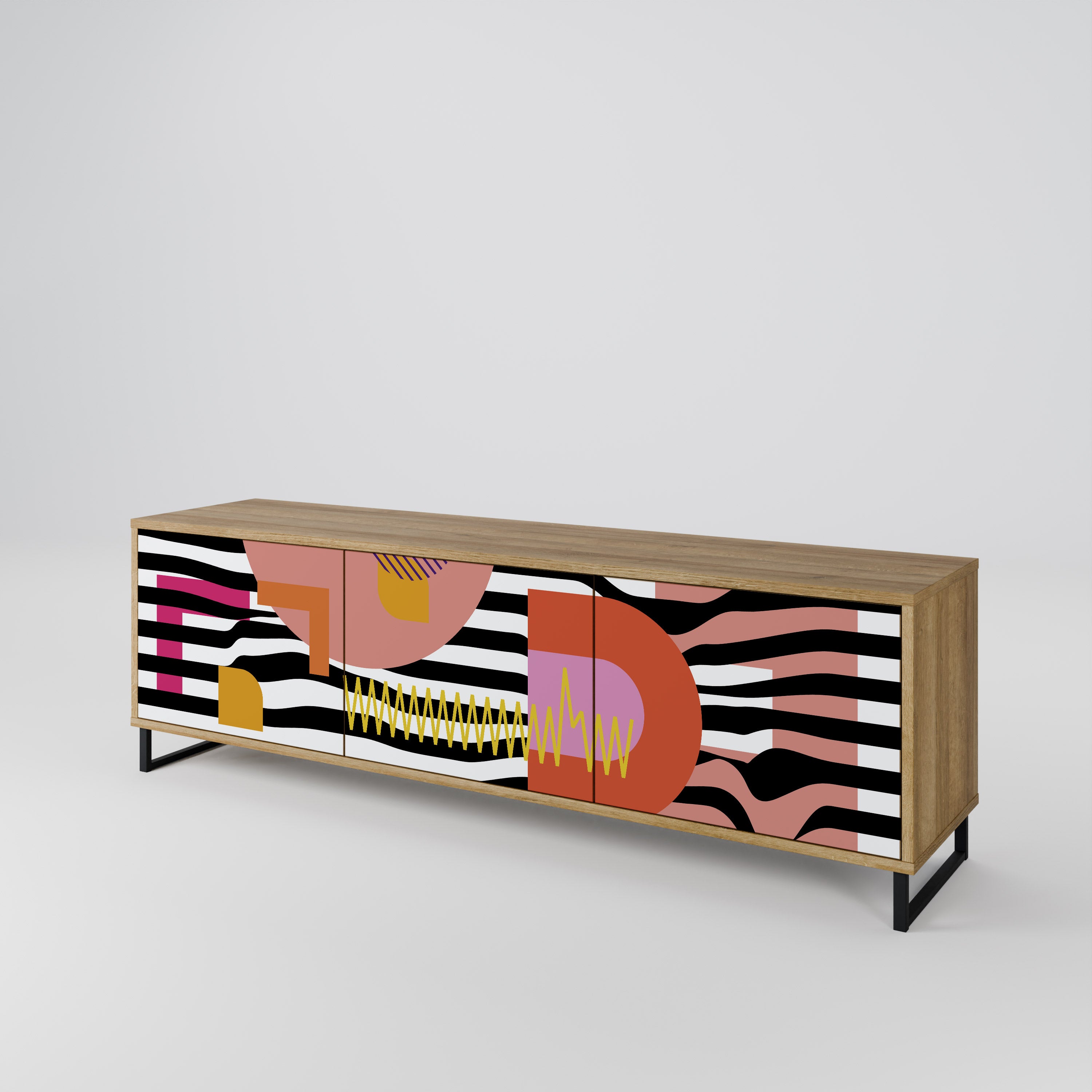 CHROMATIC ABSTRACT Τρίθυρη βάση τηλεόρασης σε όψη δρυός