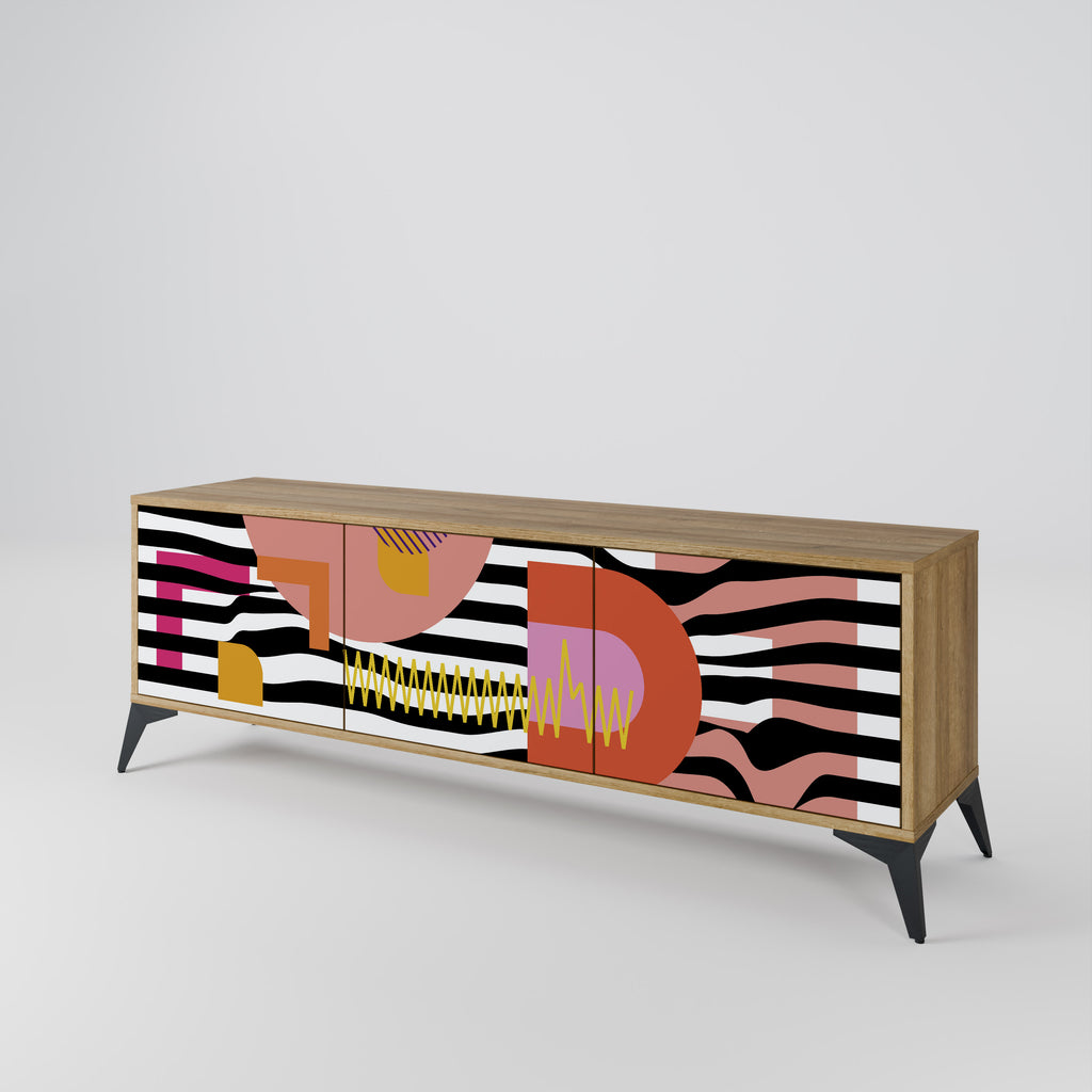 CHROMATIC ABSTRACT Τρίθυρη βάση τηλεόρασης σε όψη δρυός