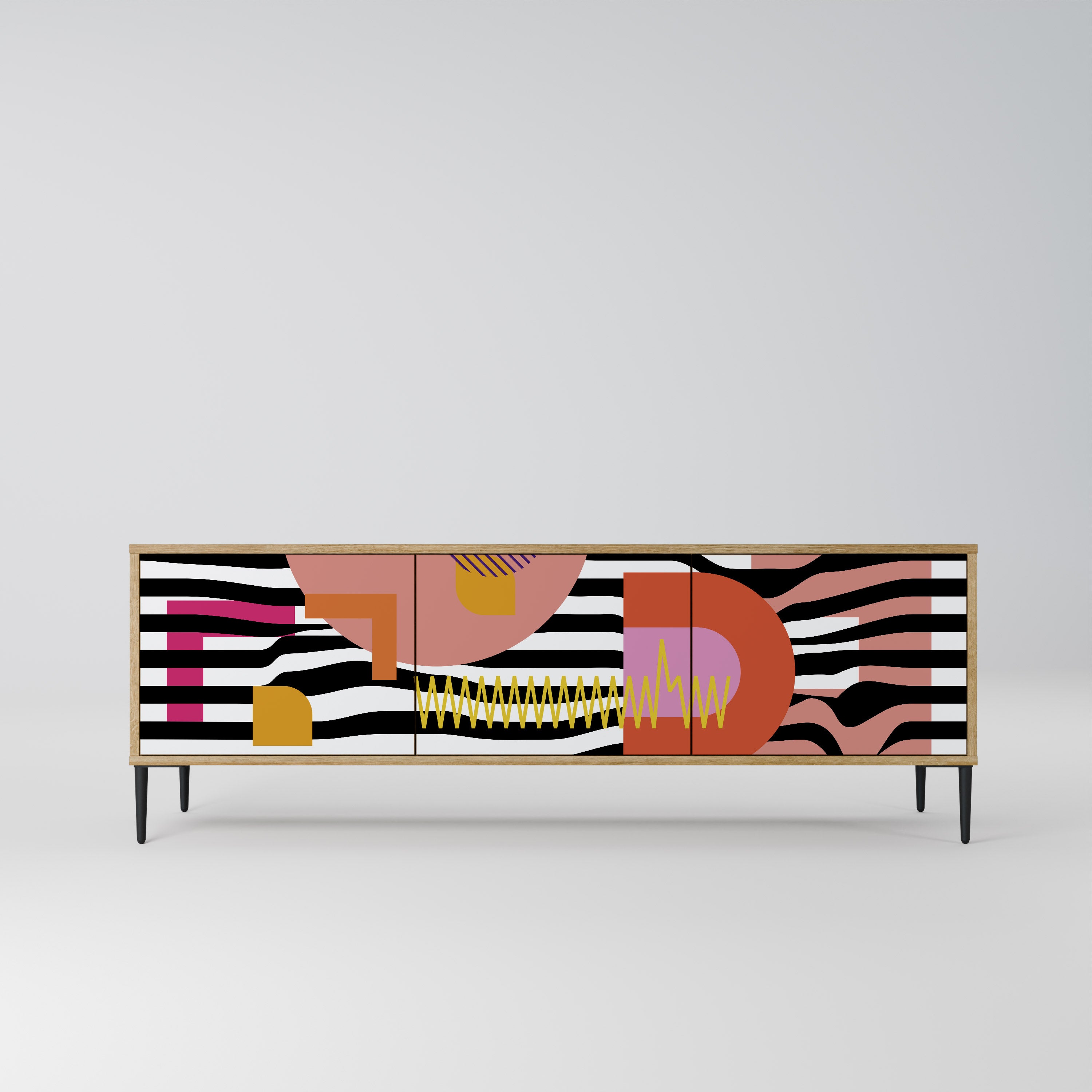 CHROMATIC ABSTRACT Τρίθυρη βάση τηλεόρασης σε όψη δρυός