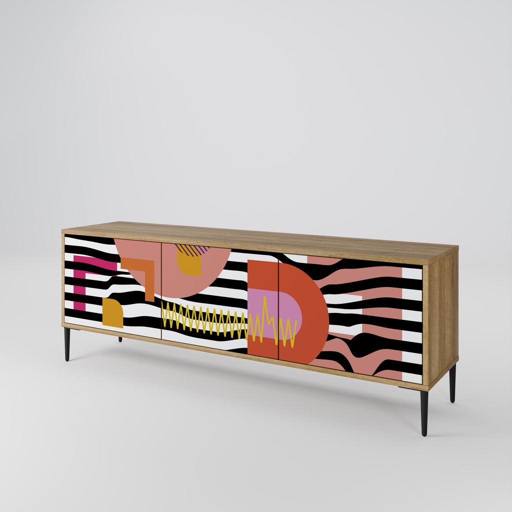 CHROMATIC ABSTRACT Τρίθυρη βάση τηλεόρασης σε όψη δρυός