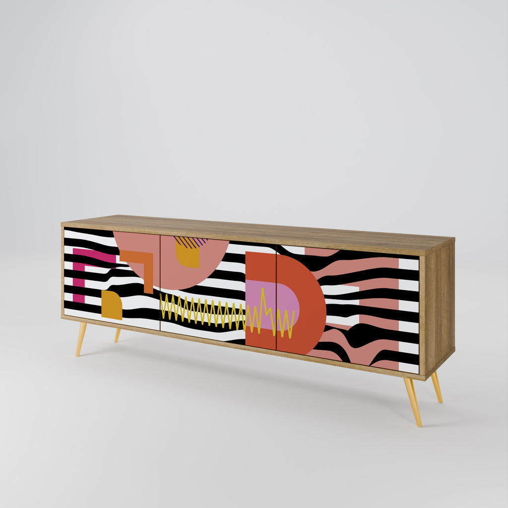 CHROMATIC ABSTRACT Τρίθυρη βάση τηλεόρασης σε όψη δρυός