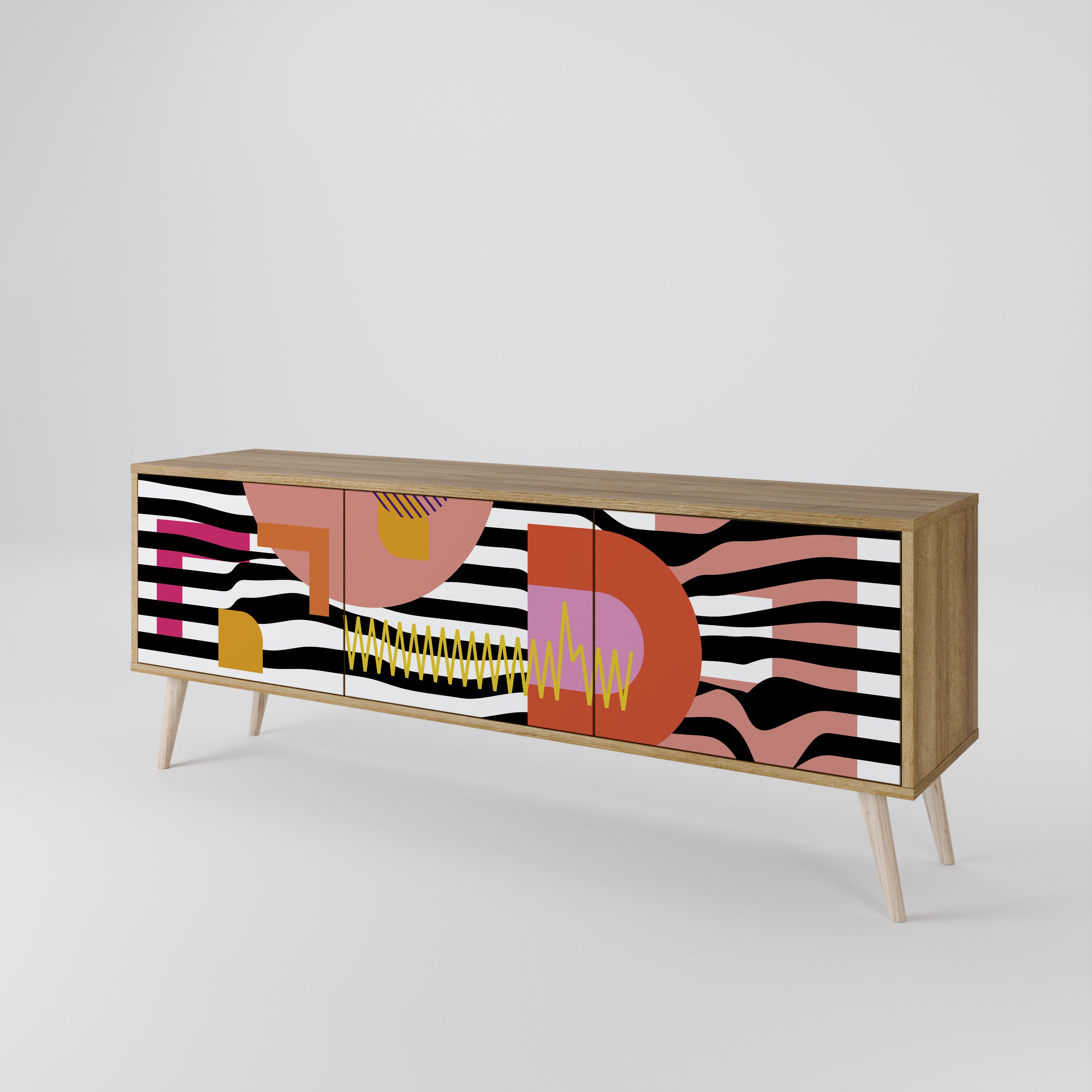 CHROMATIC ABSTRACT Τρίθυρη βάση τηλεόρασης σε όψη δρυός