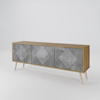 POLYGONAL ARTISTRY 3-Door TV Cabinet