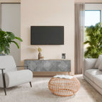 POLYGONAL ARTISTRY 3-Door TV Cabinet
