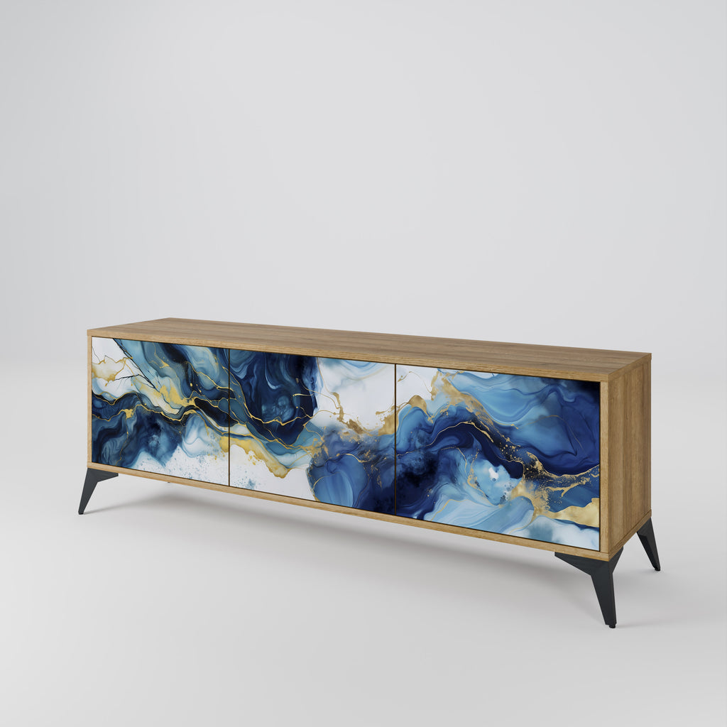 Βάση τηλεόρασης INKY MARBLE 3 πορτών σε εφέ δρυός