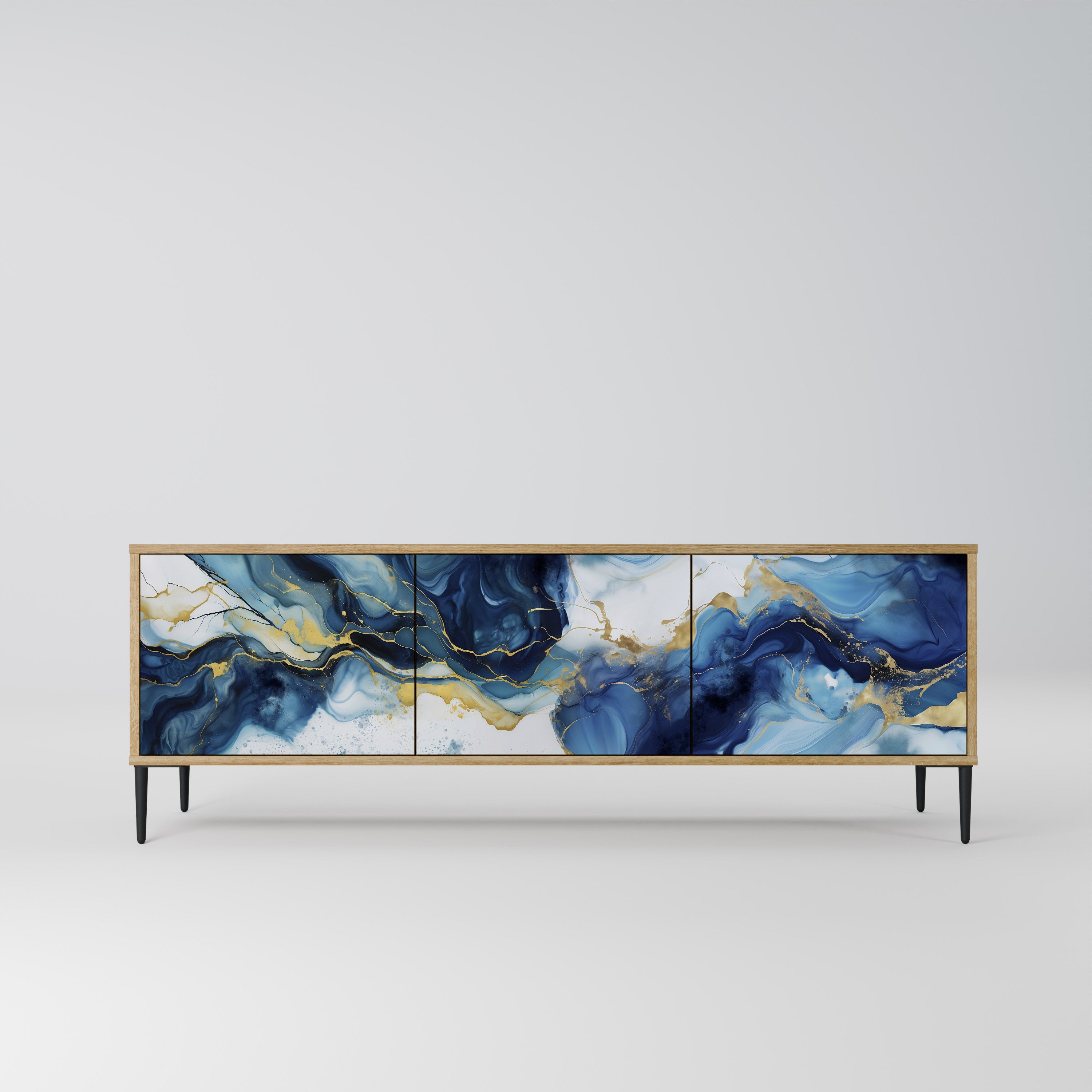 Βάση τηλεόρασης INKY MARBLE 3 πορτών σε εφέ δρυός