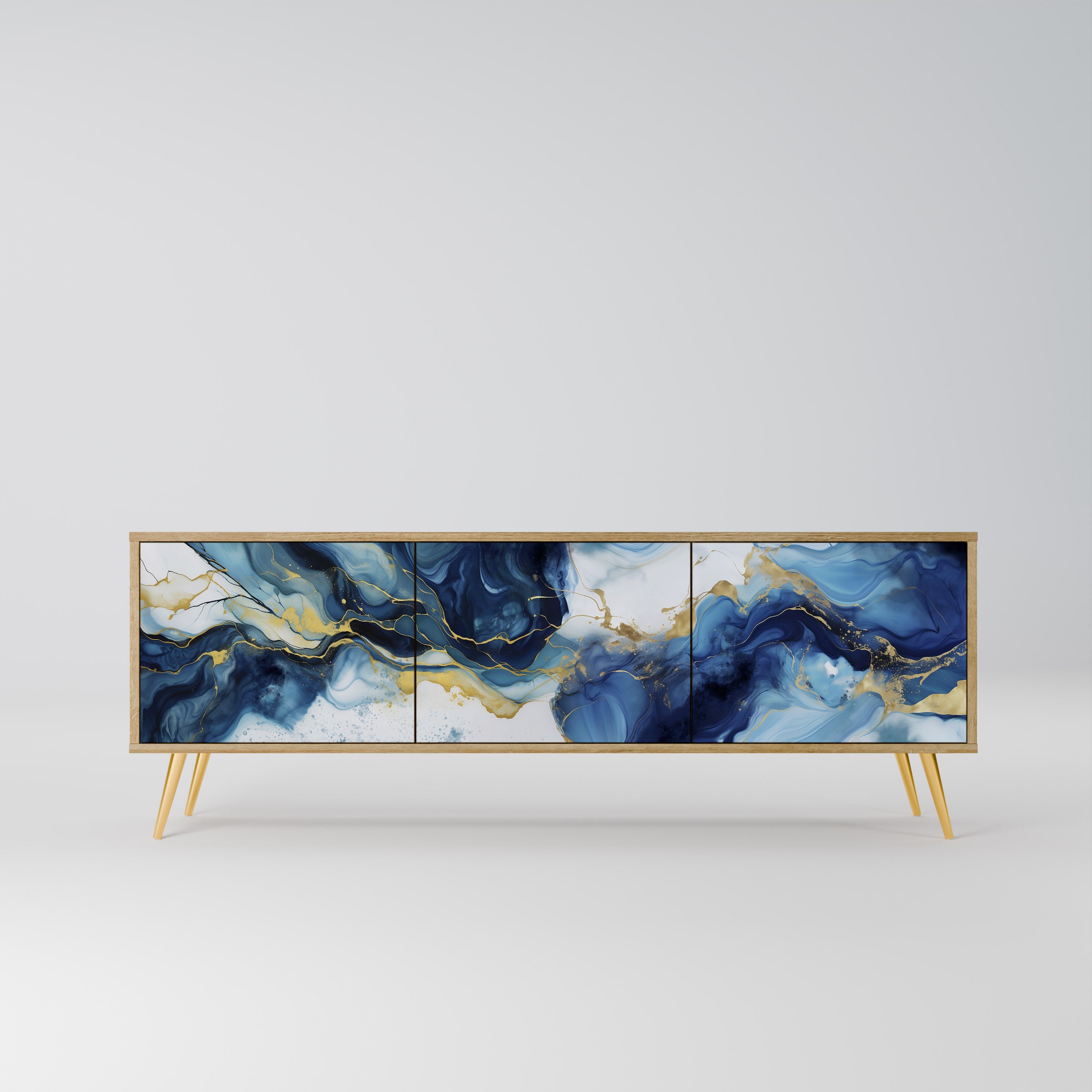 Βάση τηλεόρασης INKY MARBLE 3 πορτών σε εφέ δρυός