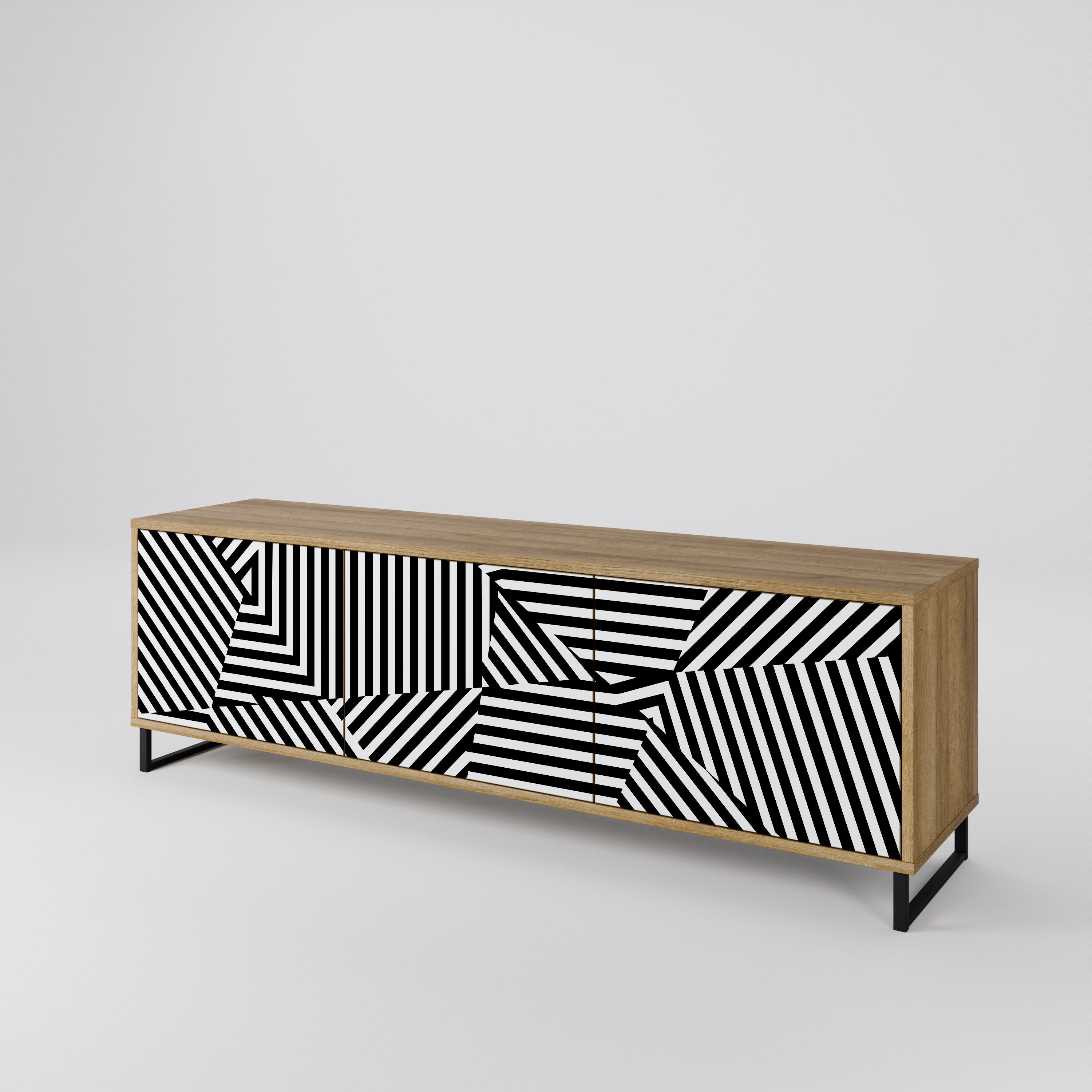 ILLUSIONARY LATTICE 3-Door TV Cabinet
