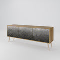 TESSELATED GRAYISH 3-Door TV Cabinet