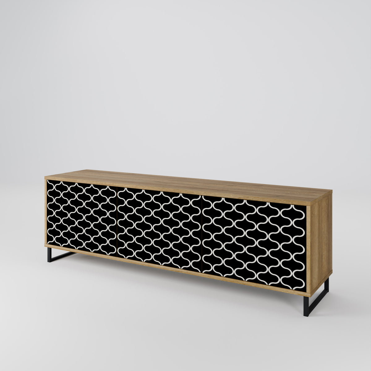 TESSELATED BLACKNESS 3-Door TV Cabinet