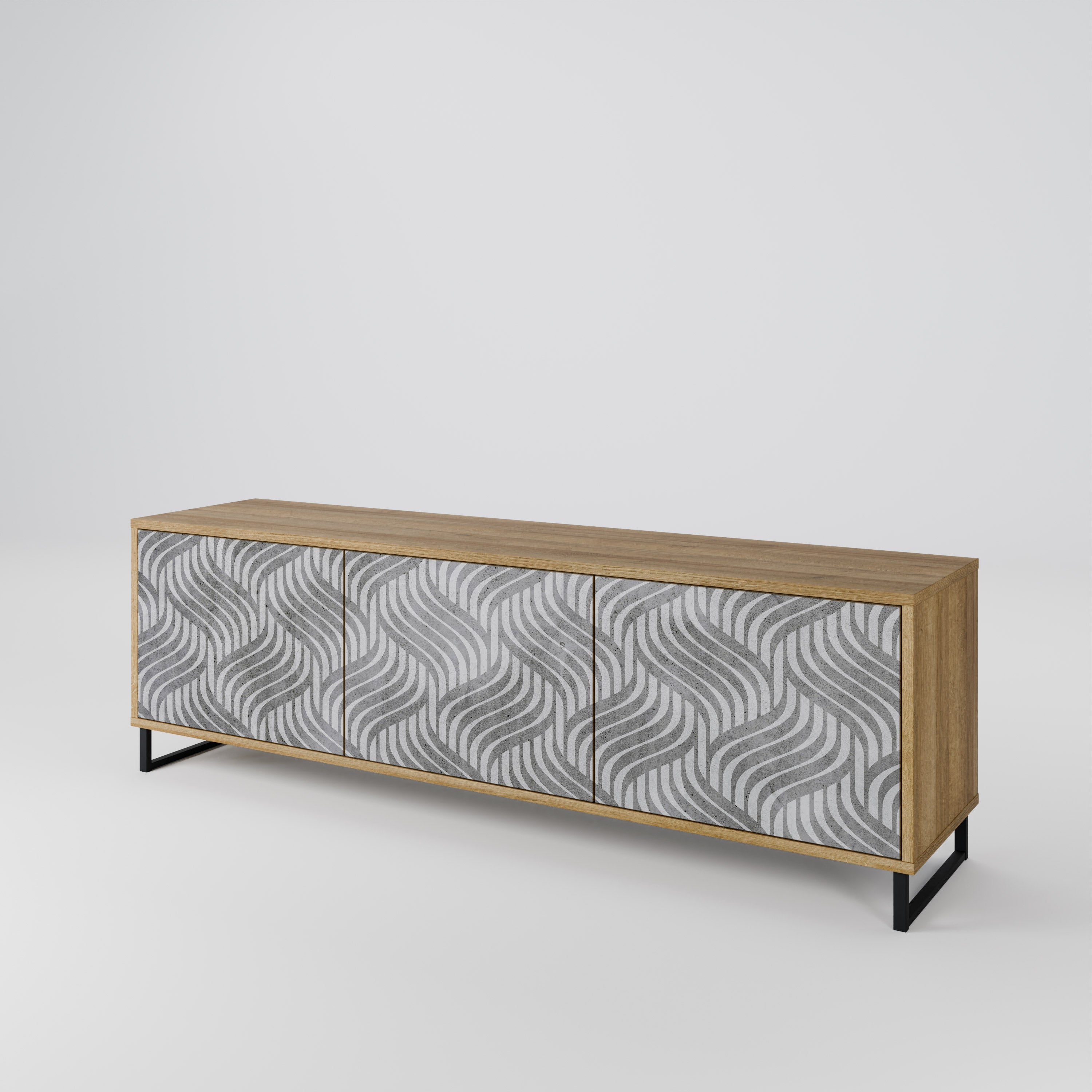 CONCRETE MOVEMENT 3-Door TV Cabinet