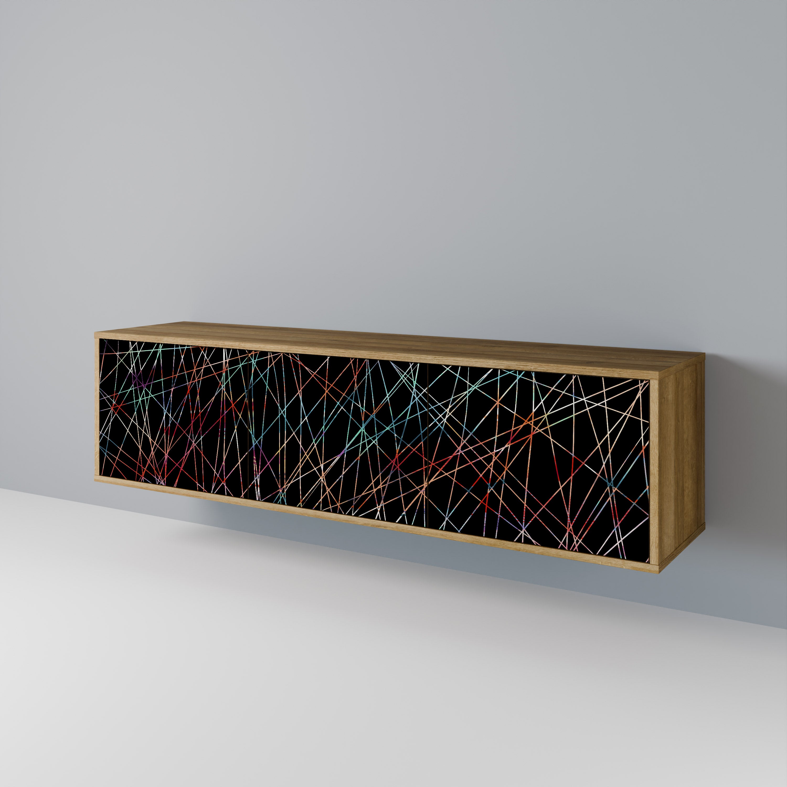 Βάση τηλεόρασης LUMINOUS SNARE 3 πορτών σε εφέ δρυός