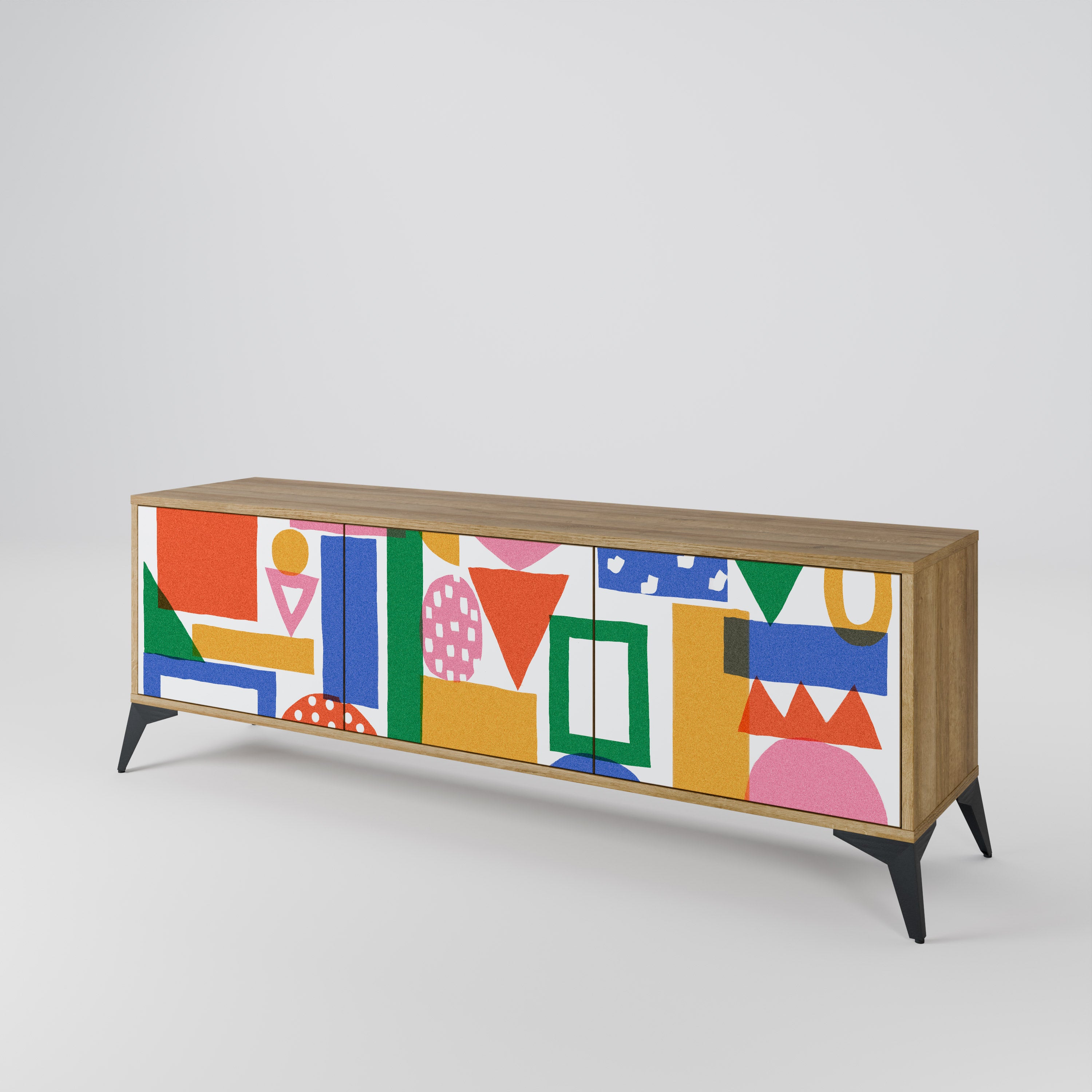 GEOMETRIC GLIMMER 3-Door TV Cabinet