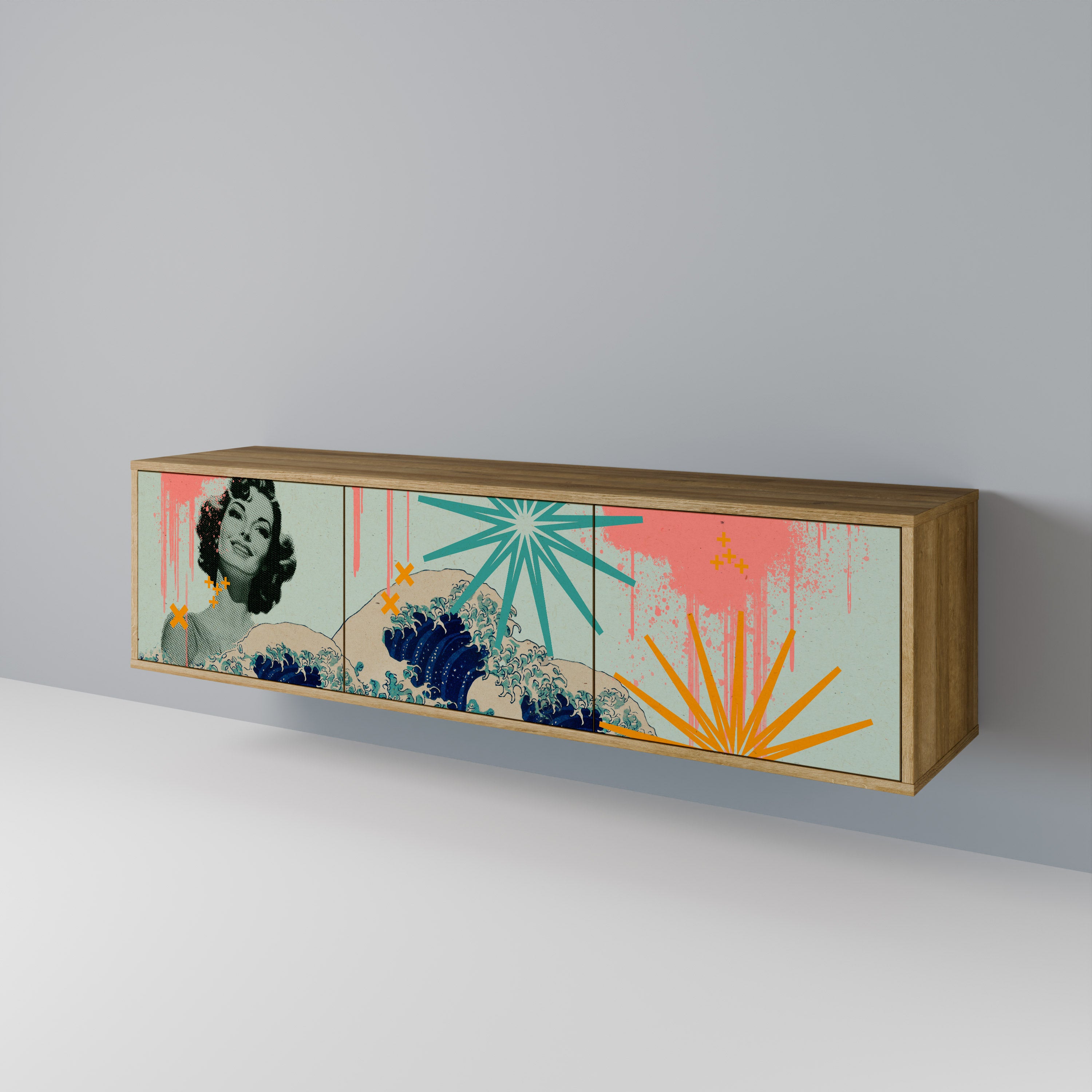 KANAGAWA BEAUTY 3-Door TV Cabinet