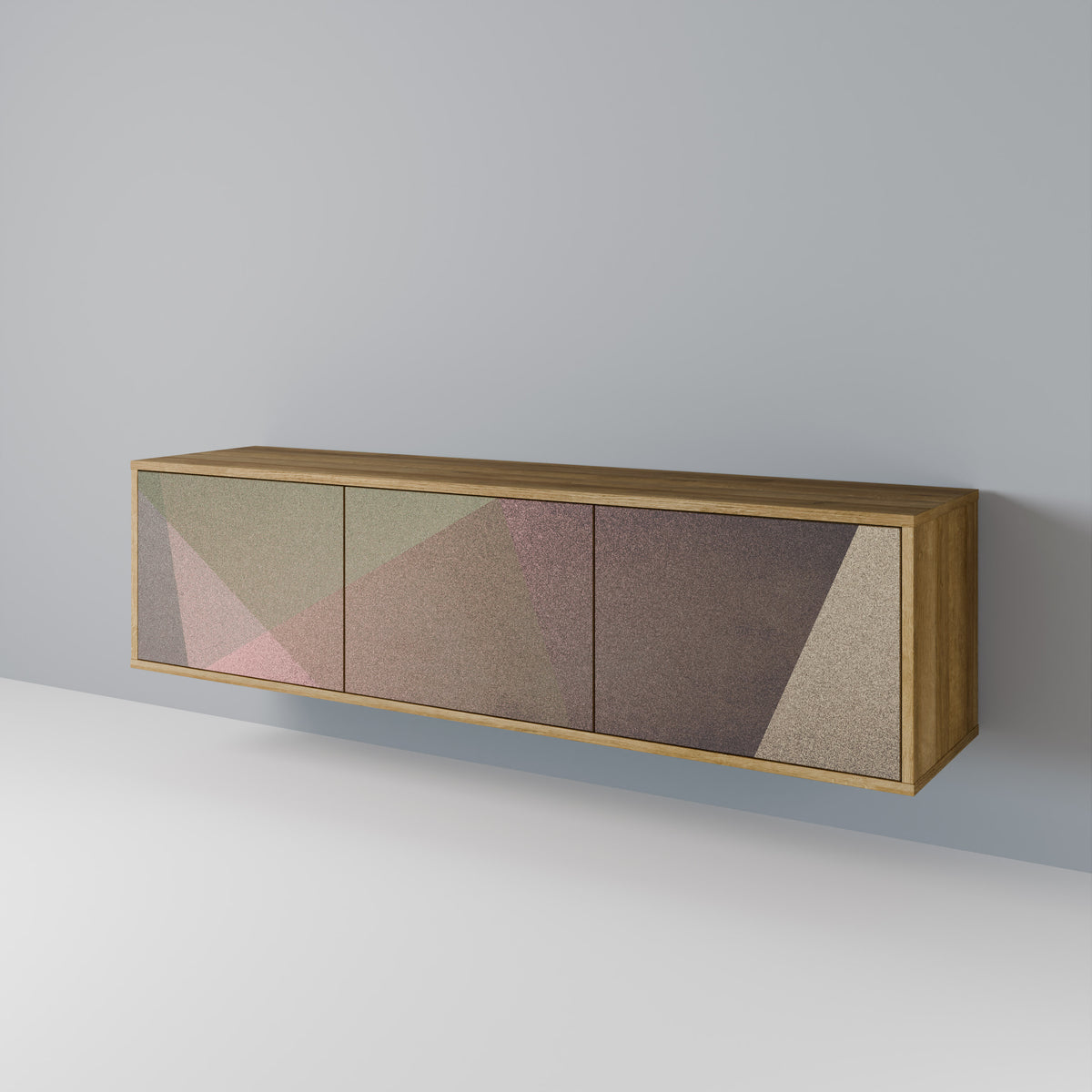 BEIGE GEOMETRY Έπιπλο τηλεόρασης 3-θυρών
