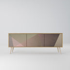 BEIGE GEOMETRY Έπιπλο τηλεόρασης 3-θυρών