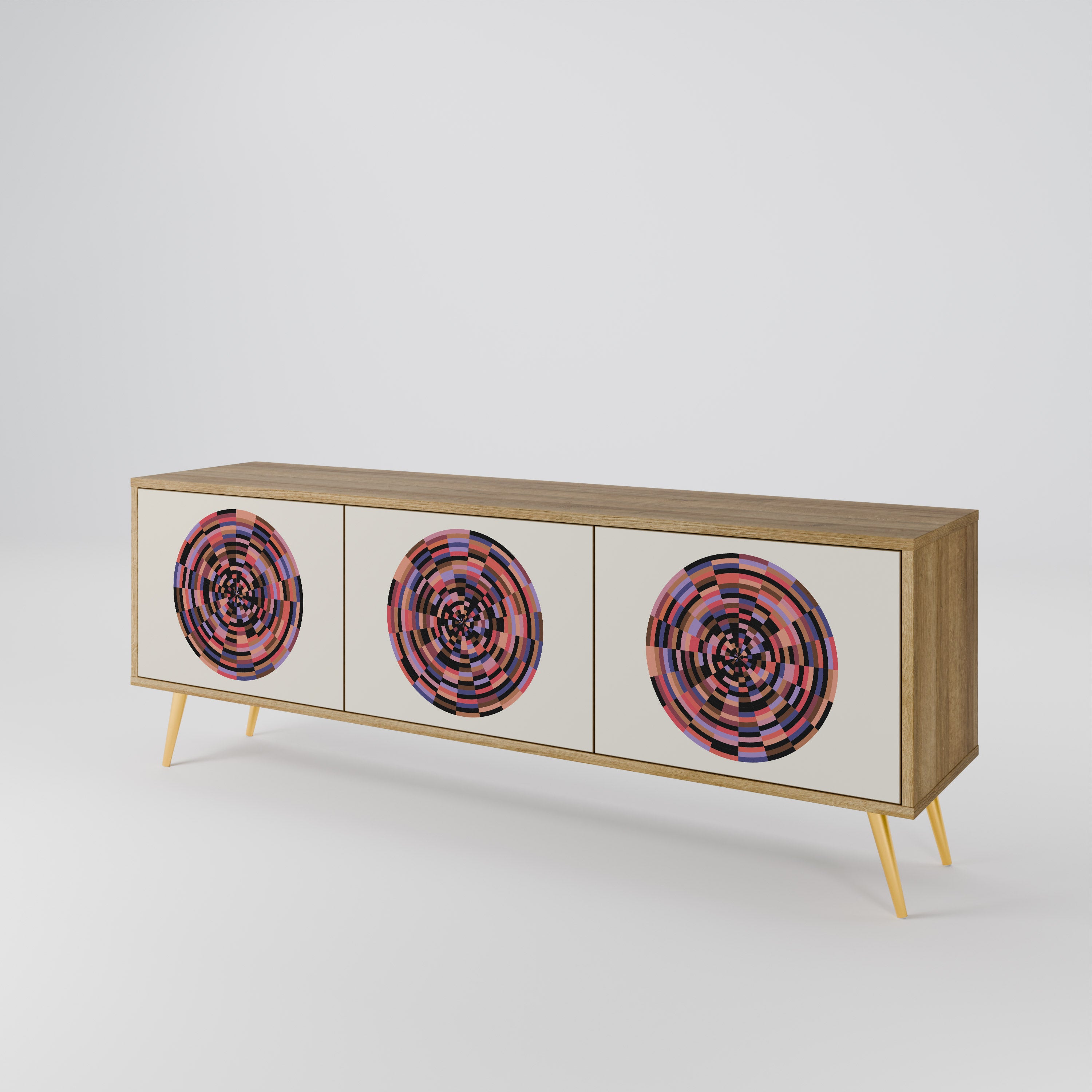 BROWN CIRCLES Έπιπλο τηλεόρασης 3-θυρών