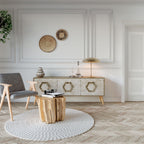 HEXAGONAL SHAPES 3-Door TV Cabinet