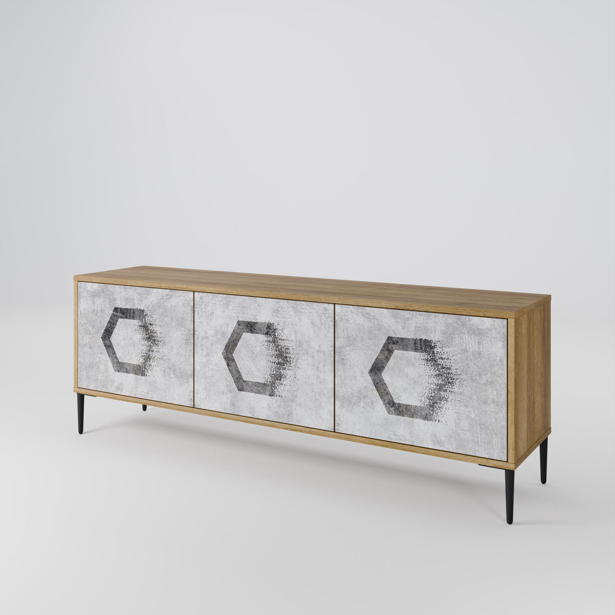 HEXAGONAL FIGURES 3-Door TV Cabinet
