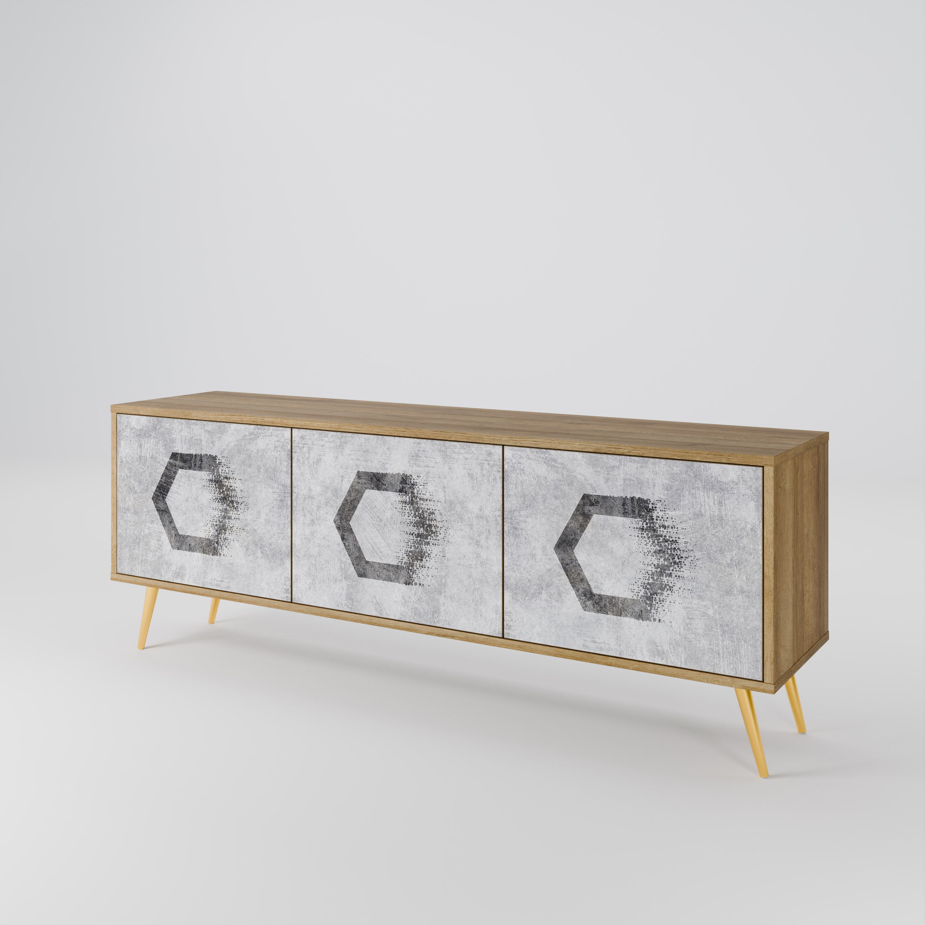 HEXAGONAL FIGURES Έπιπλο τηλεόρασης 3-θυρών