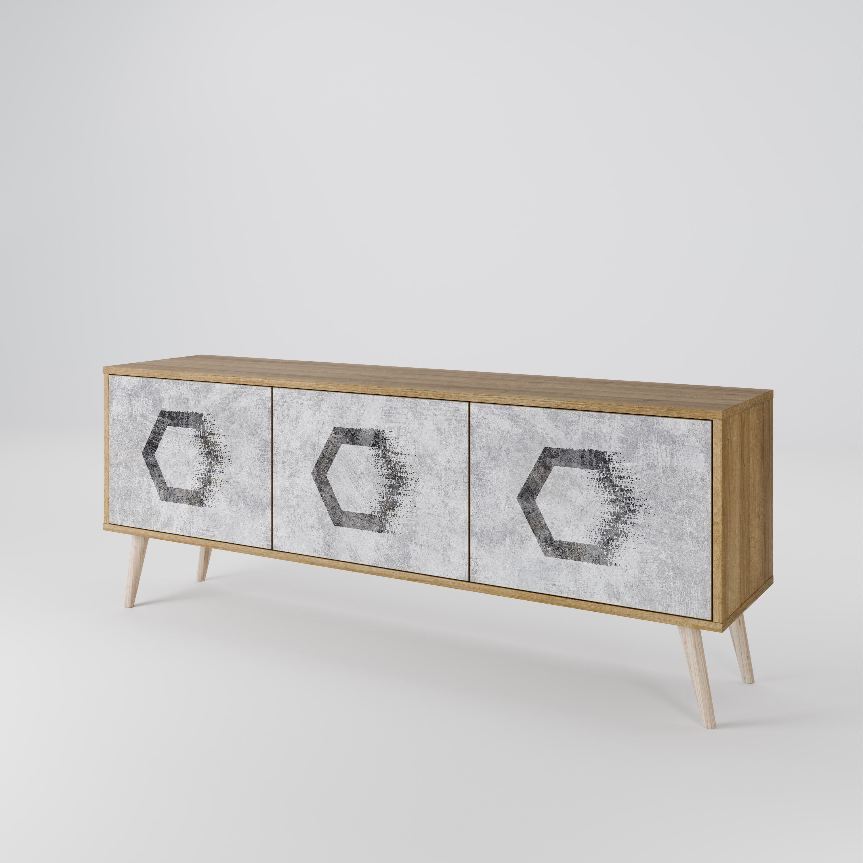 HEXAGONAL FIGURES Έπιπλο τηλεόρασης 3-θυρών
