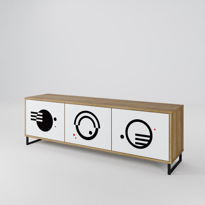BLACK AND WHITE COMBINATION Έπιπλο τηλεόρασης 3-θυρών
