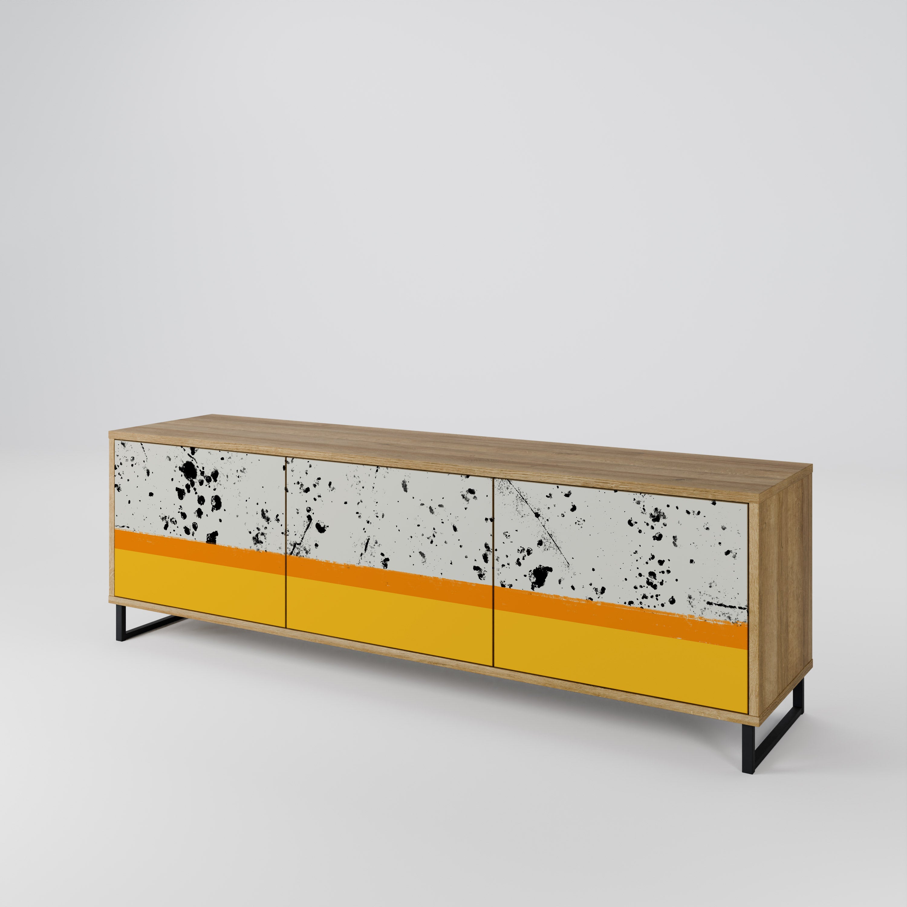DYED BY ORANGE 3-Door TV Cabinet