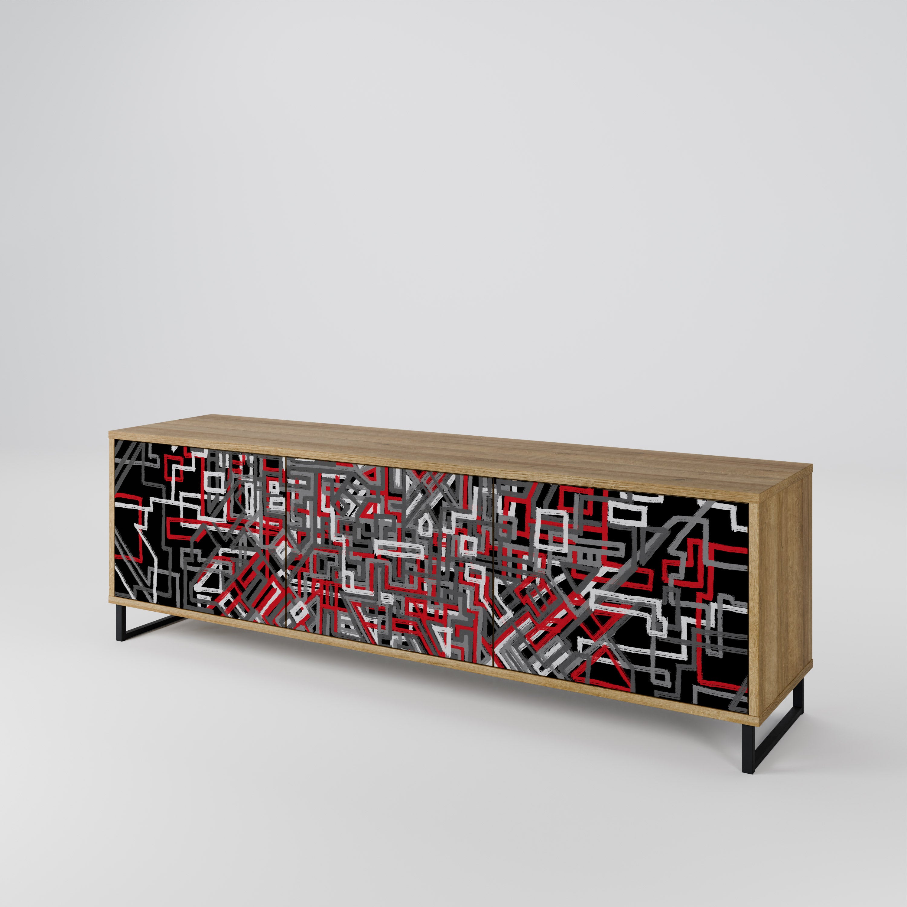 BROKEN LINES 3-Door TV Cabinet