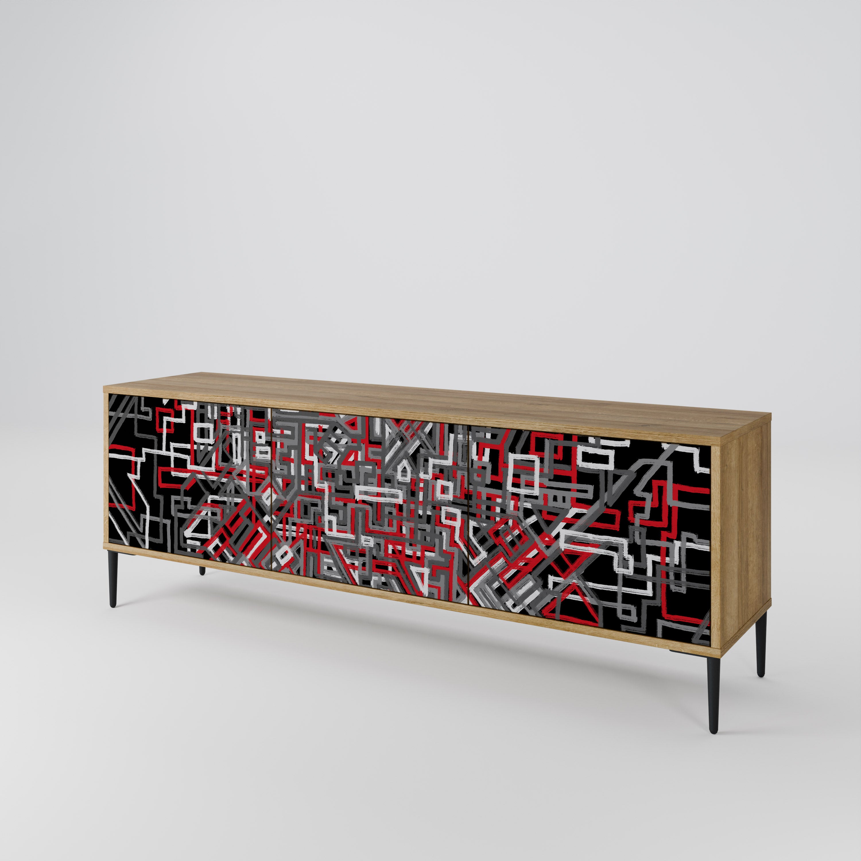 BROKEN LINES 3-Door TV Cabinet