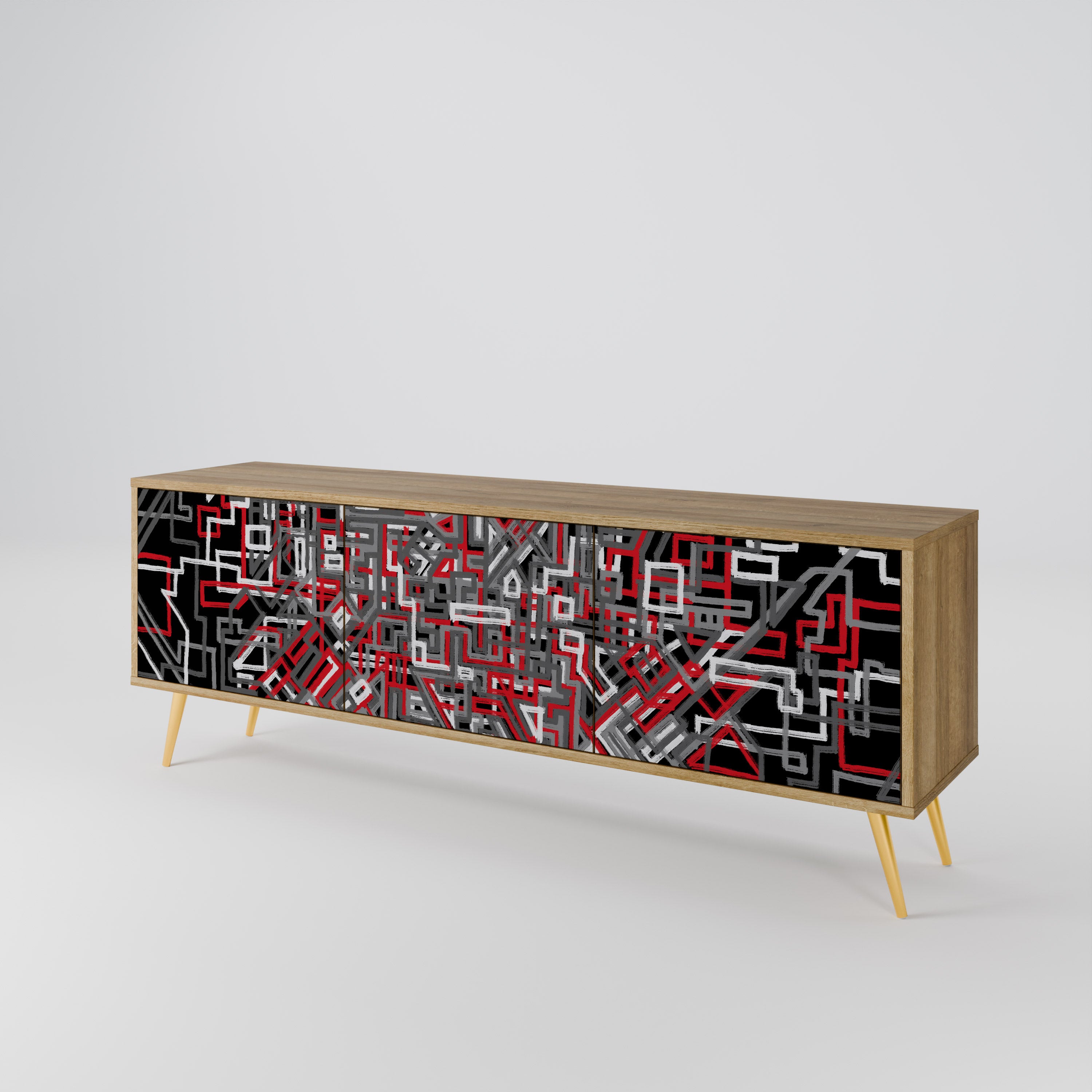 BROKEN LINES 3-Door TV Cabinet