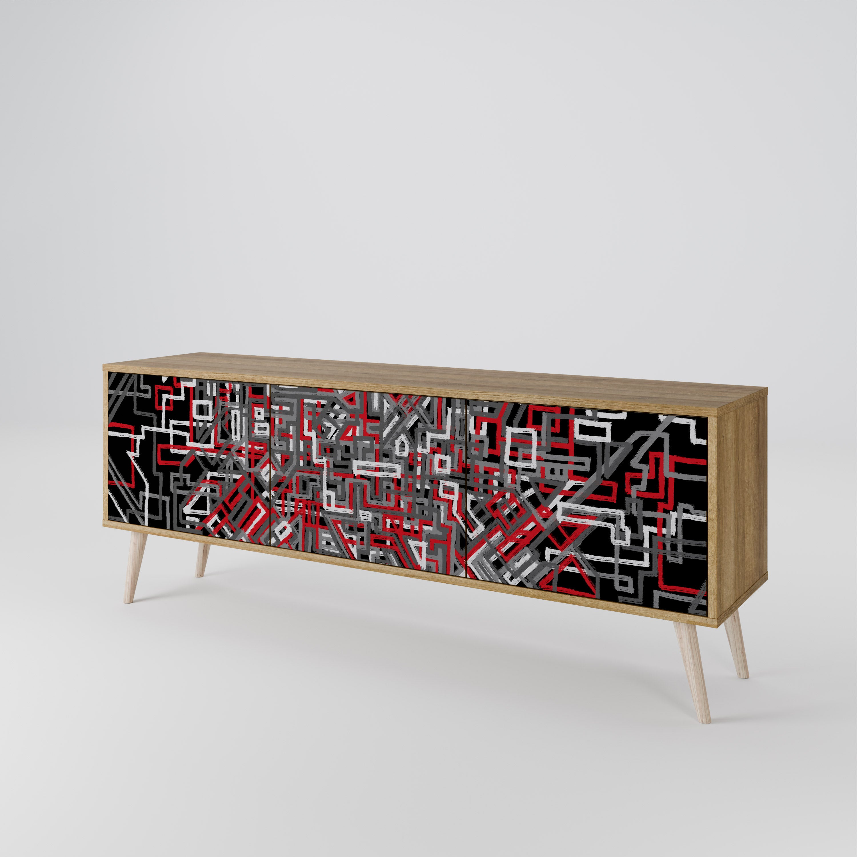 BROKEN LINES 3-Door TV Cabinet