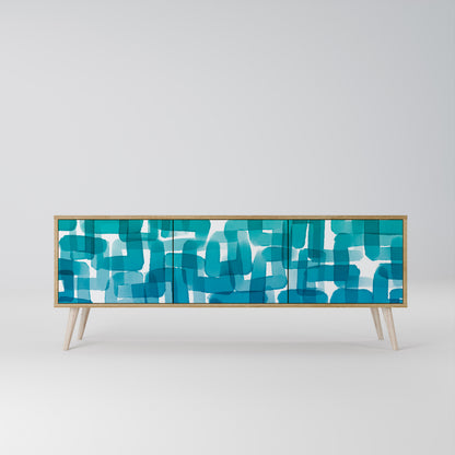 TURQUOISE RECTANGLES Έπιπλο τηλεόρασης 3-θυρών