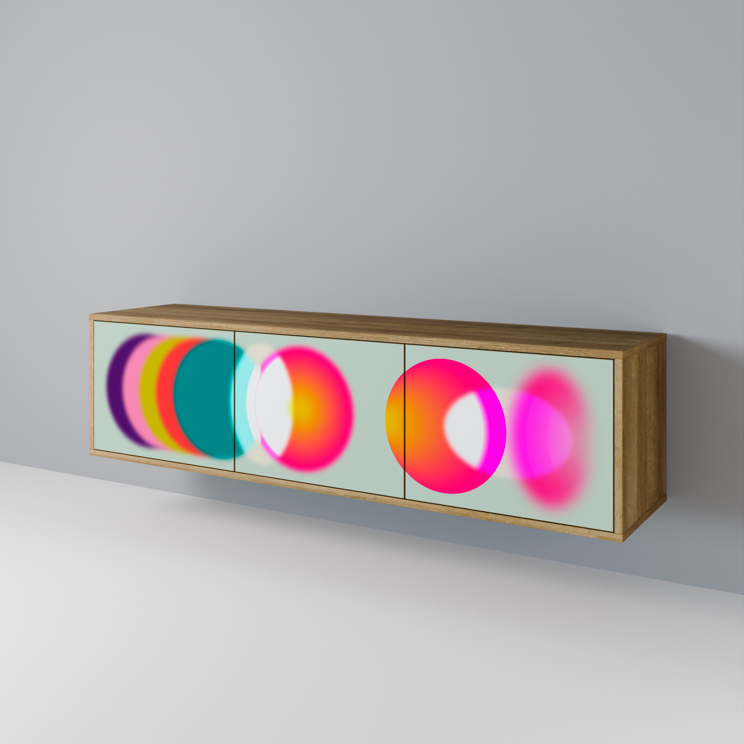 SYMPHONY OF COLORS Τρίθυρη βάση τηλεόρασης σε εφέ δρυός