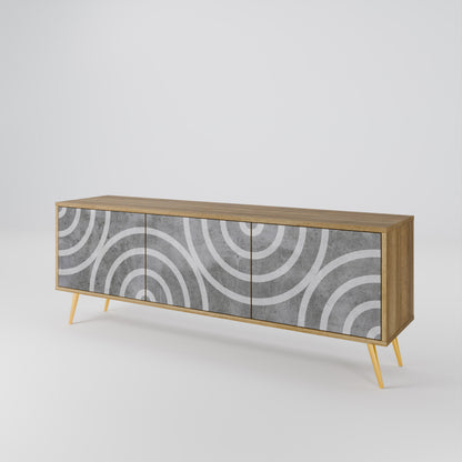 CIRCLE CONCRETE 3-Door TV Cabinet
