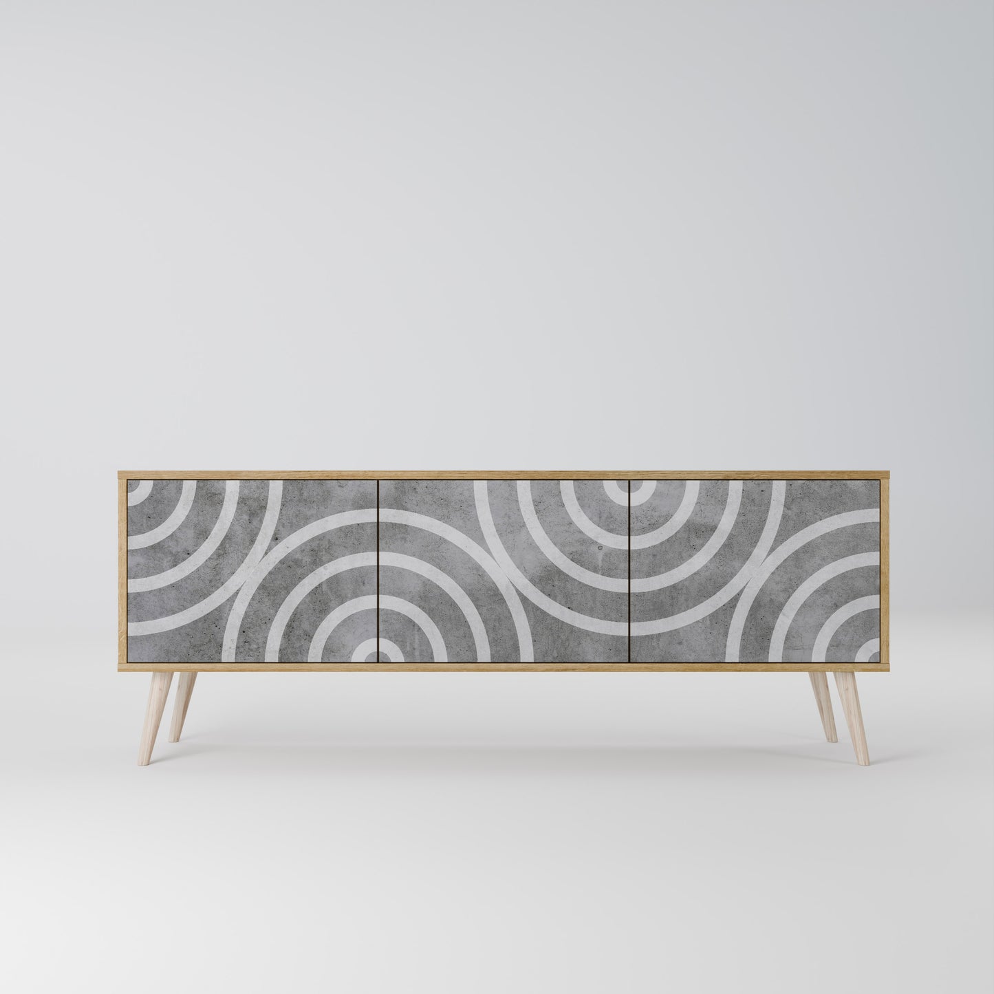 CIRCLE CONCRETE 3-Door TV Cabinet