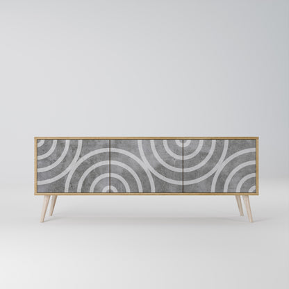 CIRCLE CONCRETE 3-Door TV Cabinet