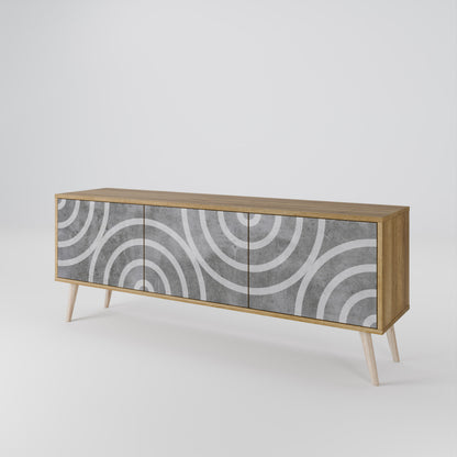 CIRCLE CONCRETE 3-Door TV Cabinet