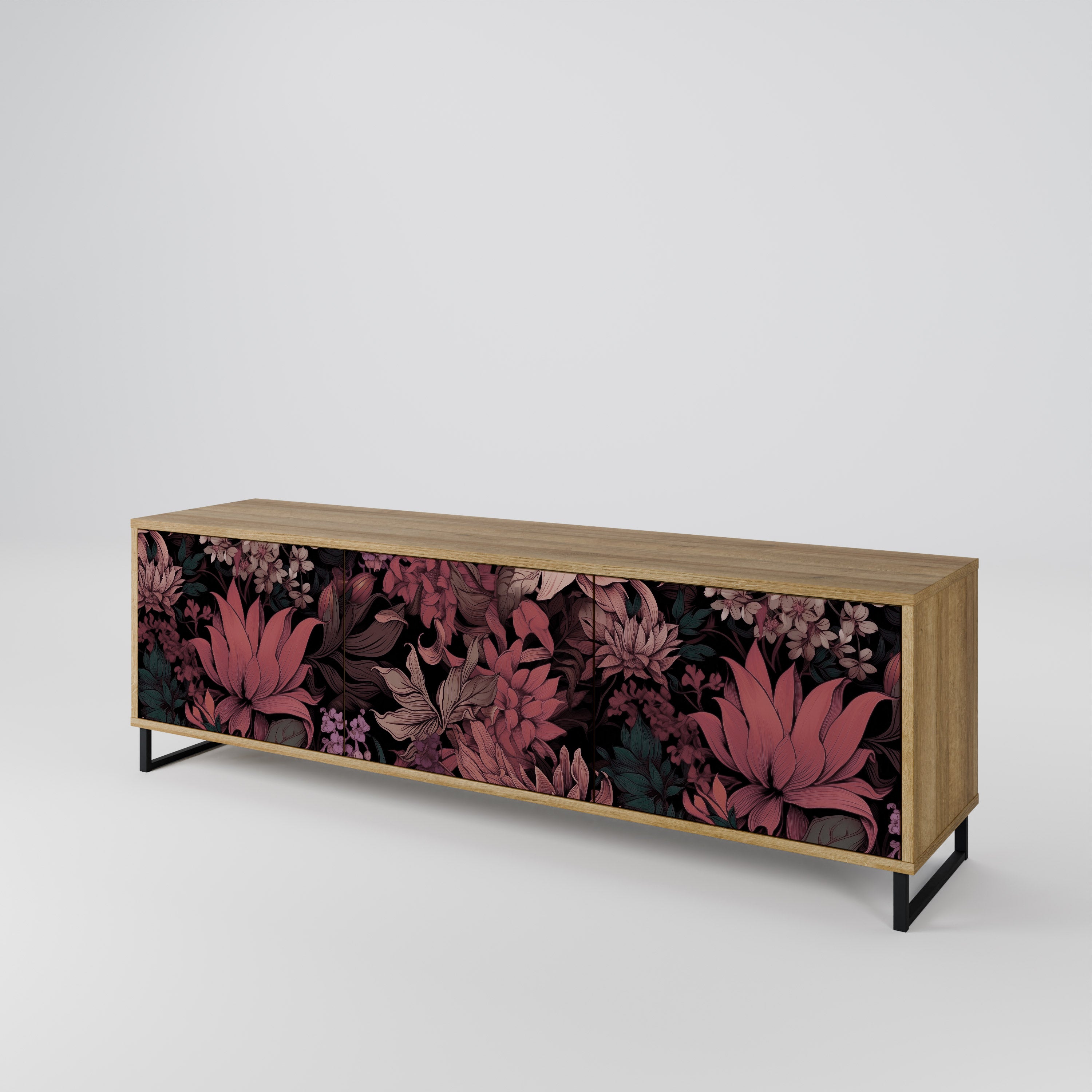 FLORAL WHISPER 3-Door TV Cabinet