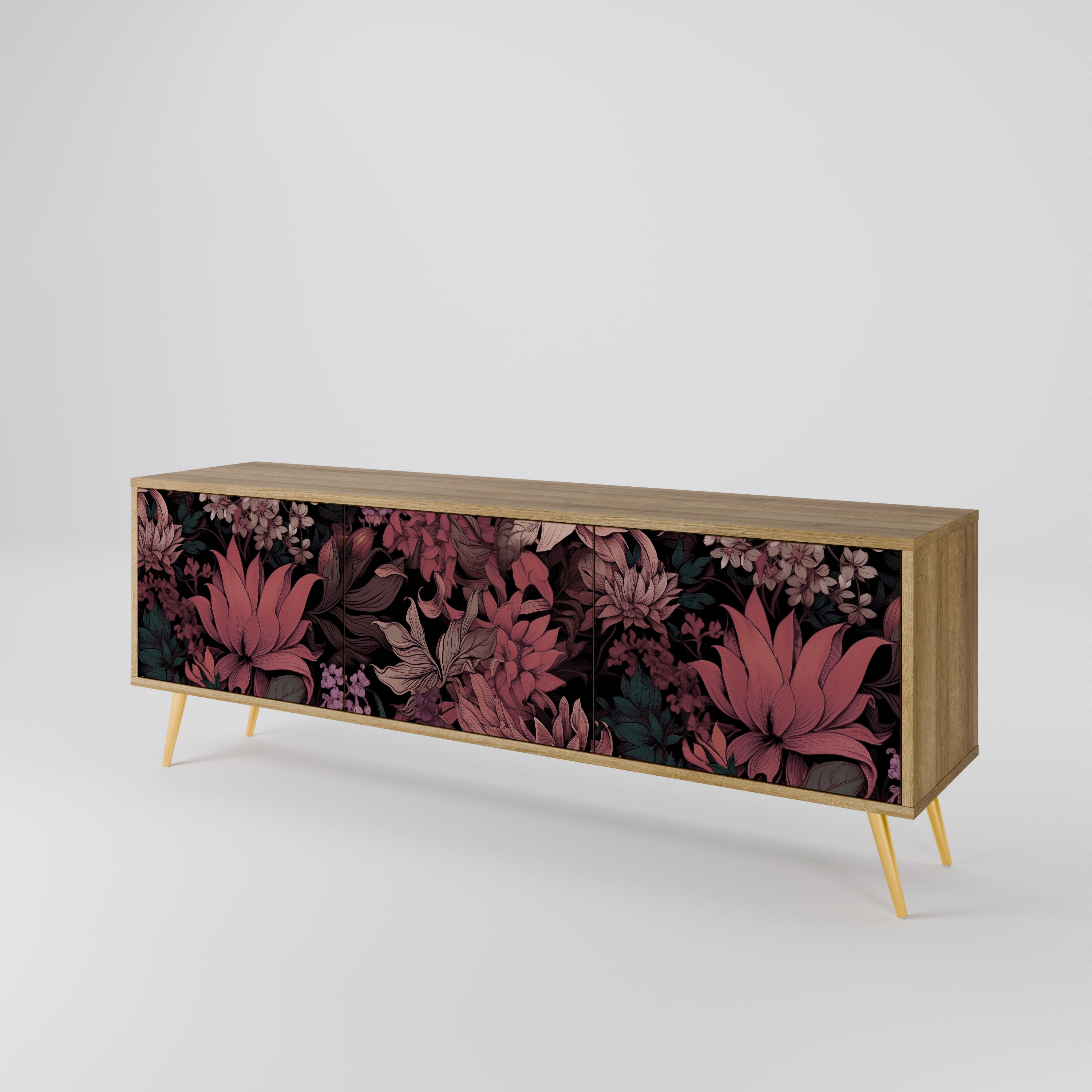 FLORAL WHISPER 3-Door TV Cabinet