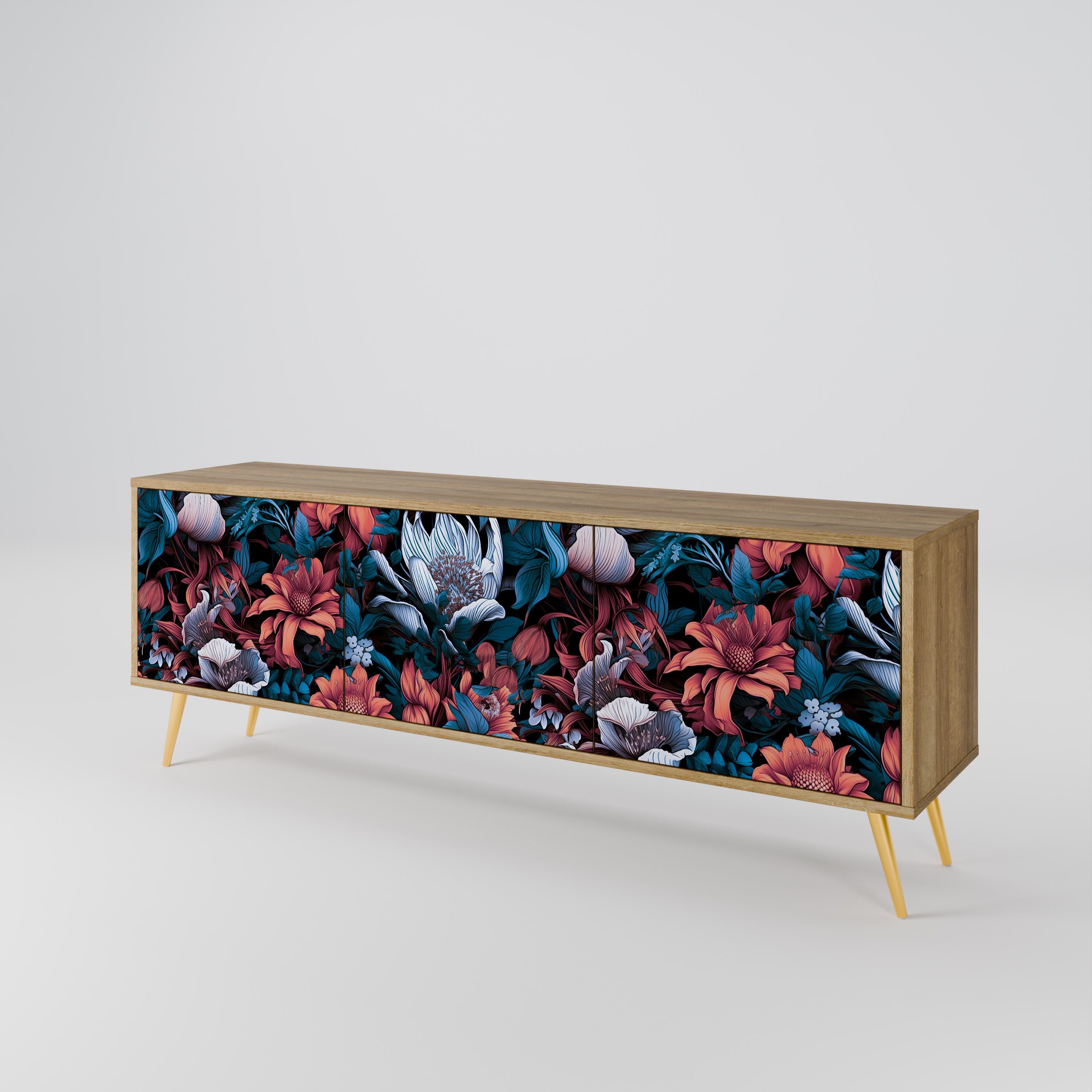 ETHEREAL BLOSSOMS 3-Door TV Cabinet